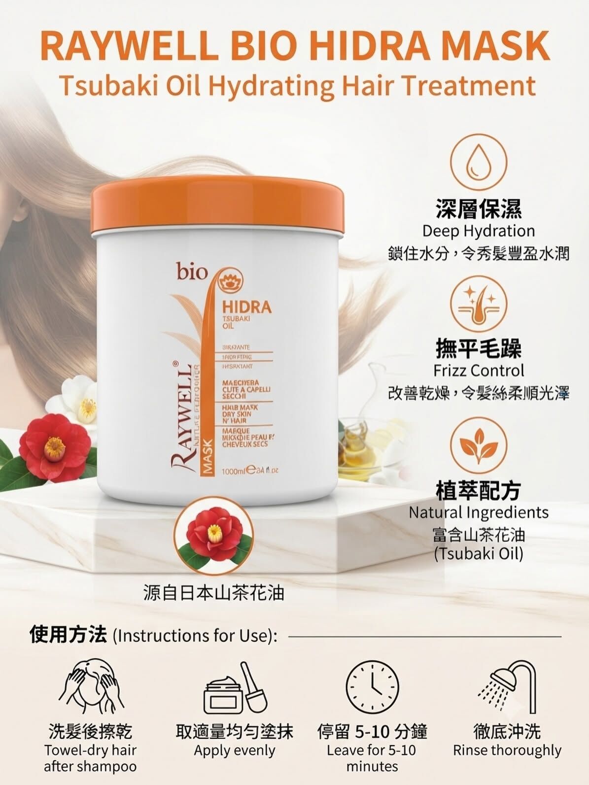 Raywell HIDRA MASK  山茶花焗油 –  250ml/1000ml