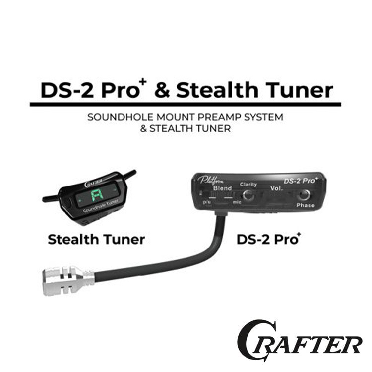 Crafter DS-2 Pro+ & Stealth Tuner 木吉他 雙系統 拾音器/調音器