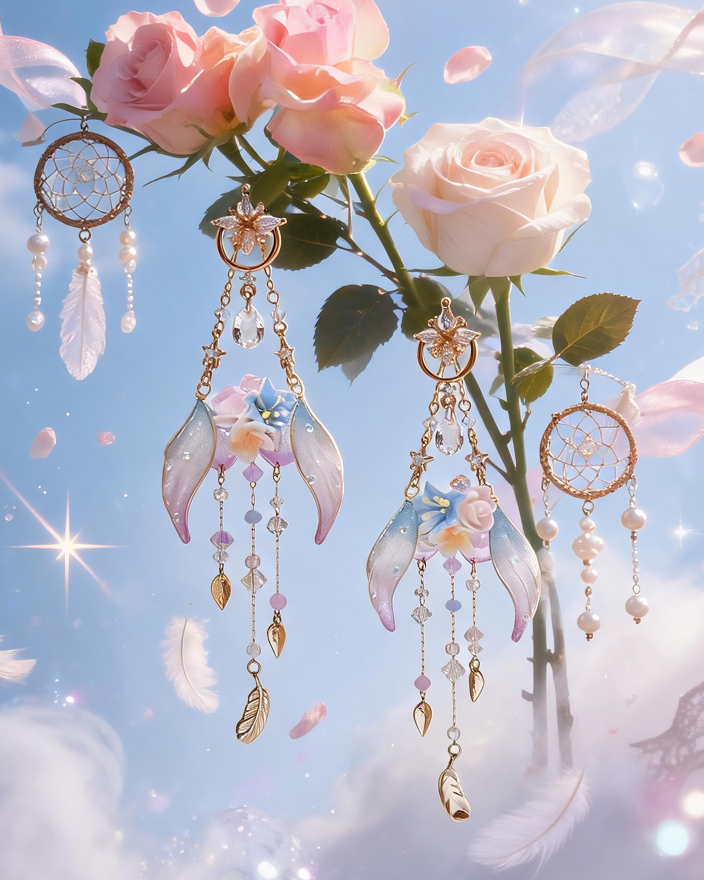 Silken Reverie Floral Wing Earrings