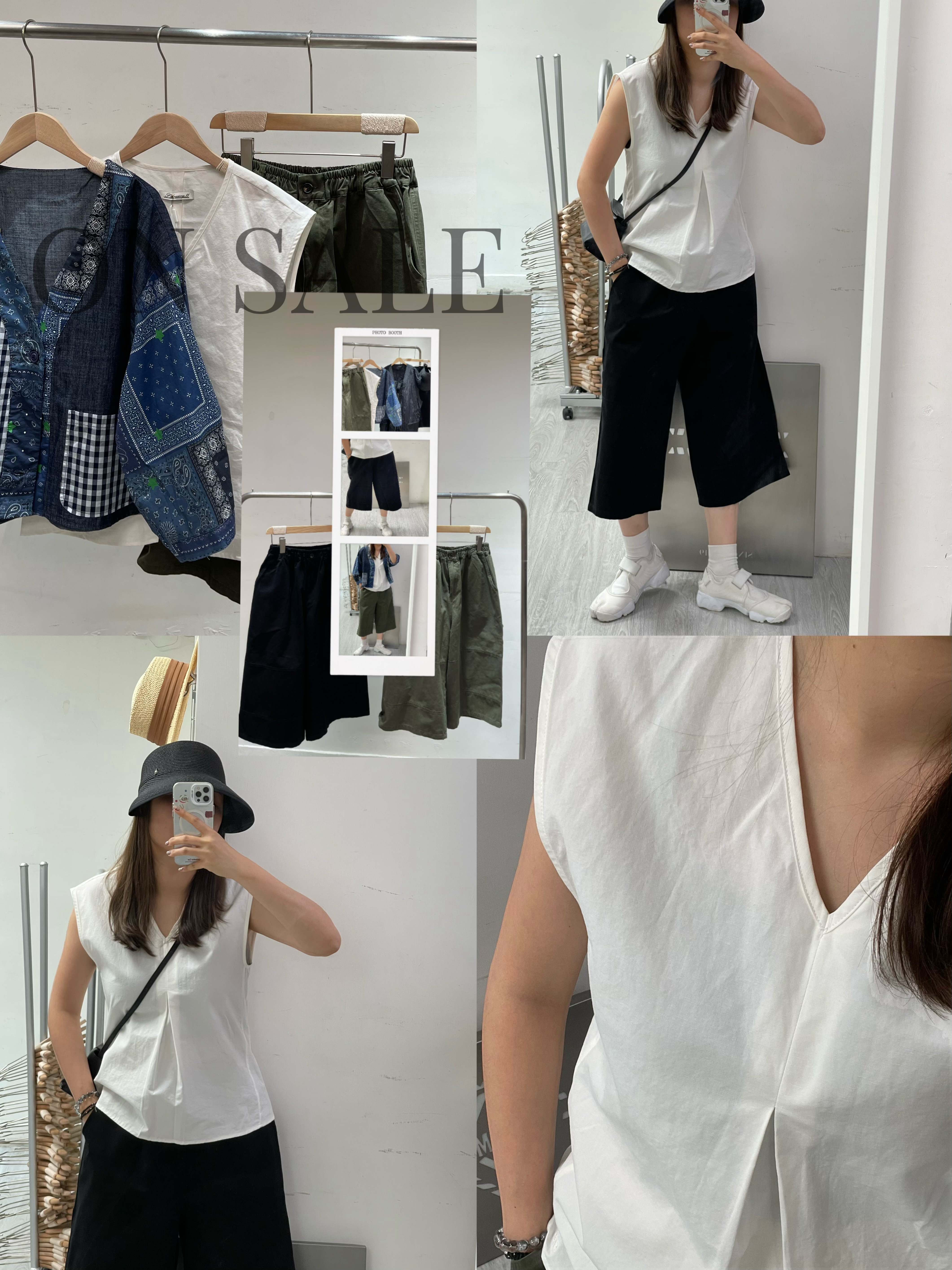 0212398a/韓國麻棉布料厚身開闊腰背心　39/40/25