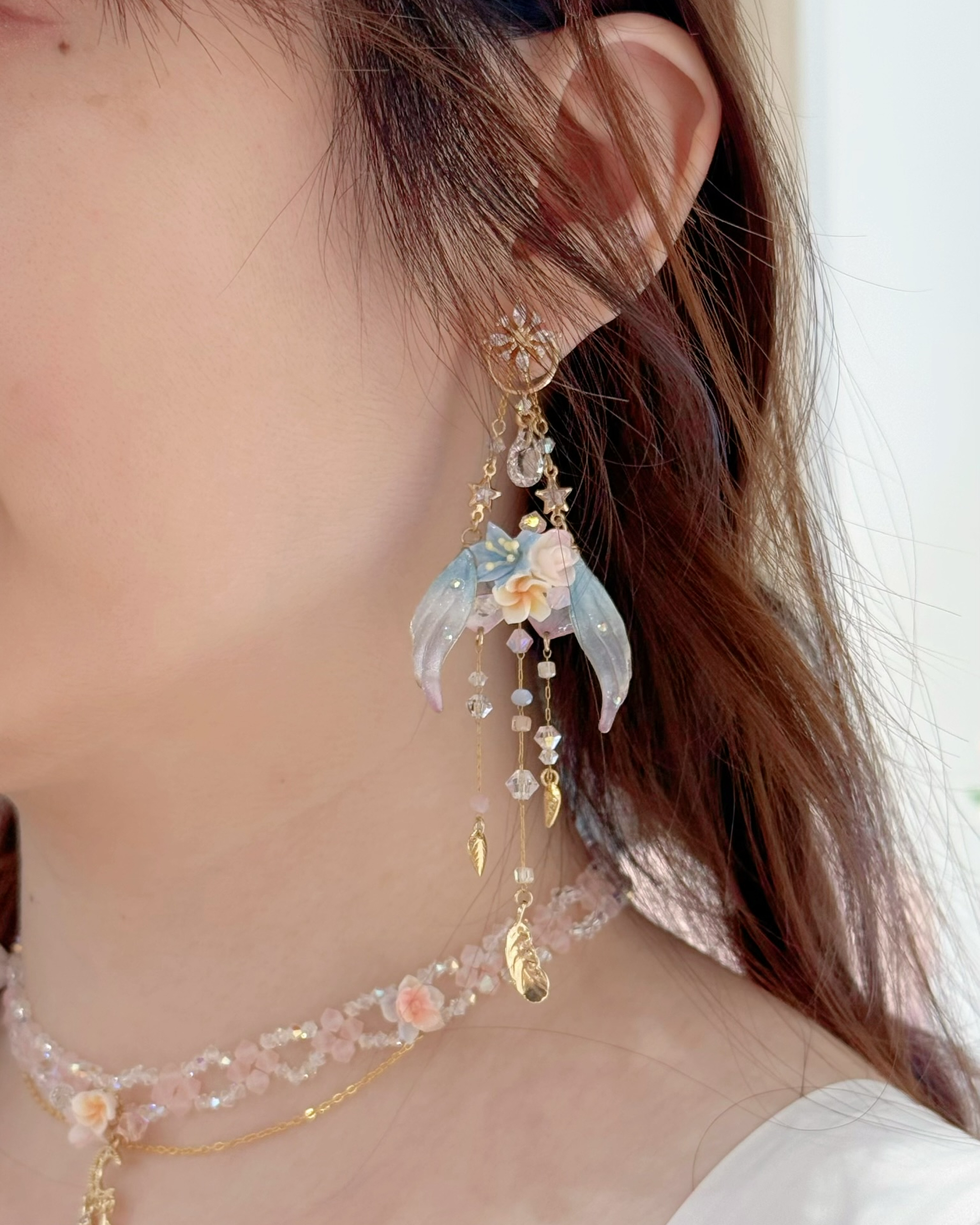 Silken Reverie Floral Wing Earrings
