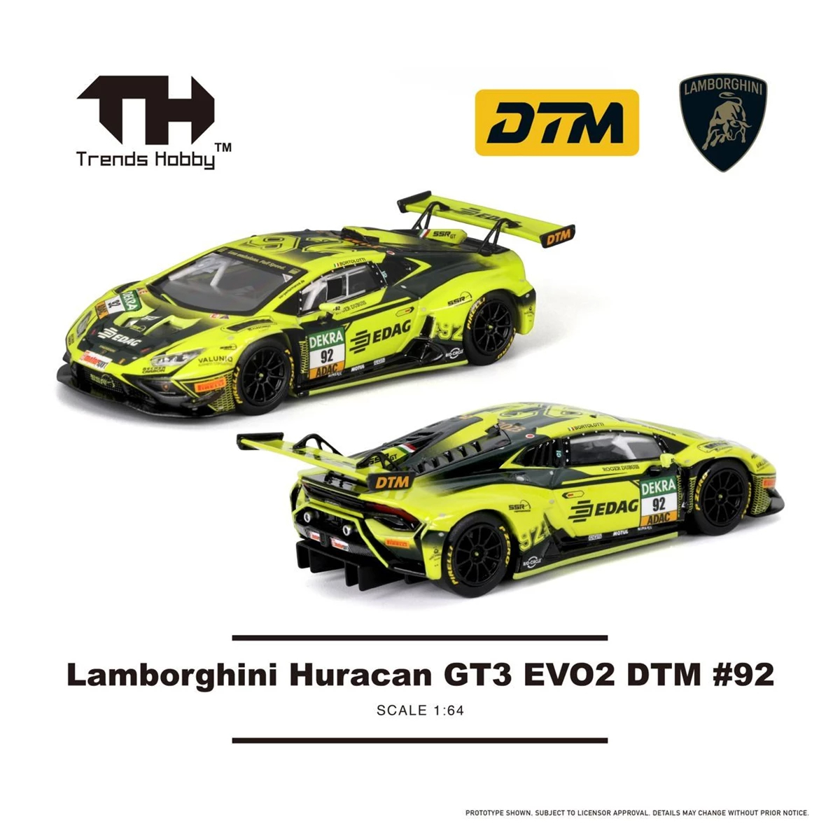 Trends Hobby Diecast 1/64 Lamborghini Huracan GT3 EVO2 DTM #92