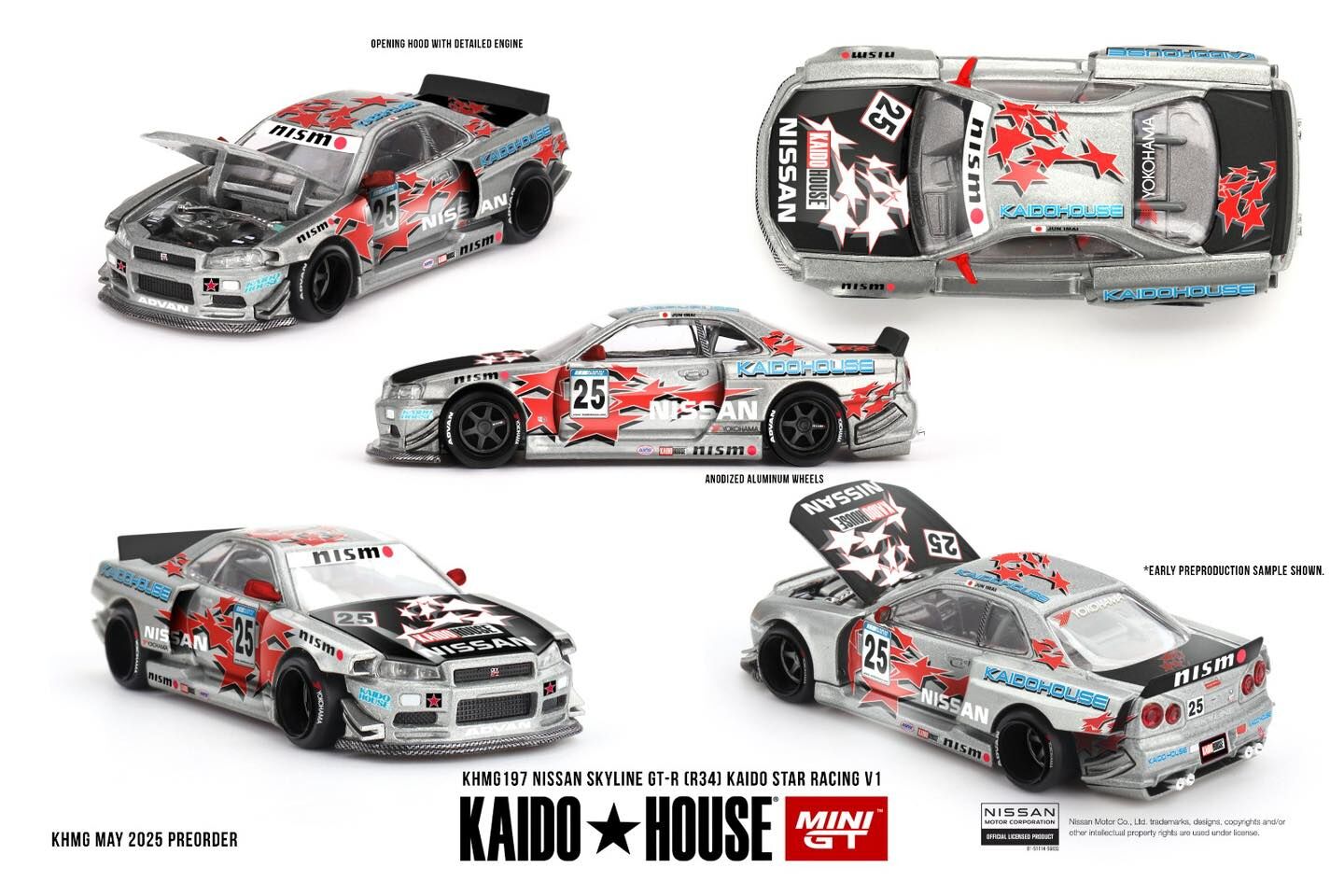 Kaido House x MINI GT 1/64 Nissan Skyline GT-R (R34) KAIDO STAR RACING V1