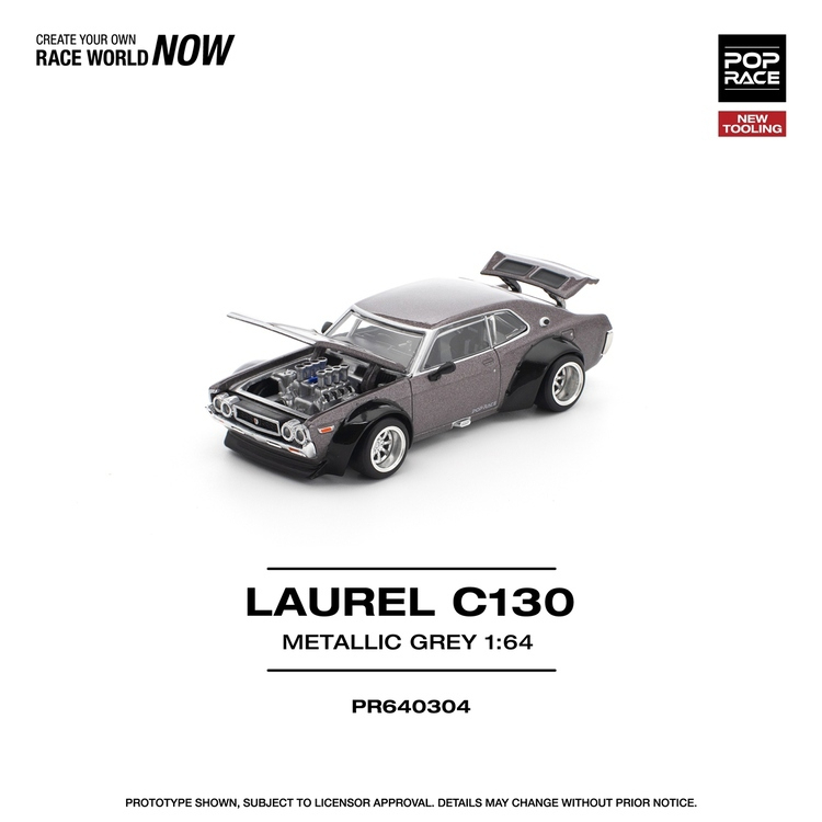 POP RACE 1/64 LAUREL C130 金屬灰（全新模具）