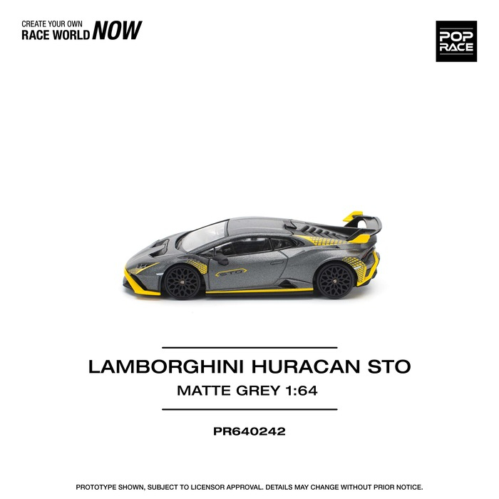 POP RACE 1/64 LAMBORGHINI HURACAN STO 消光灰