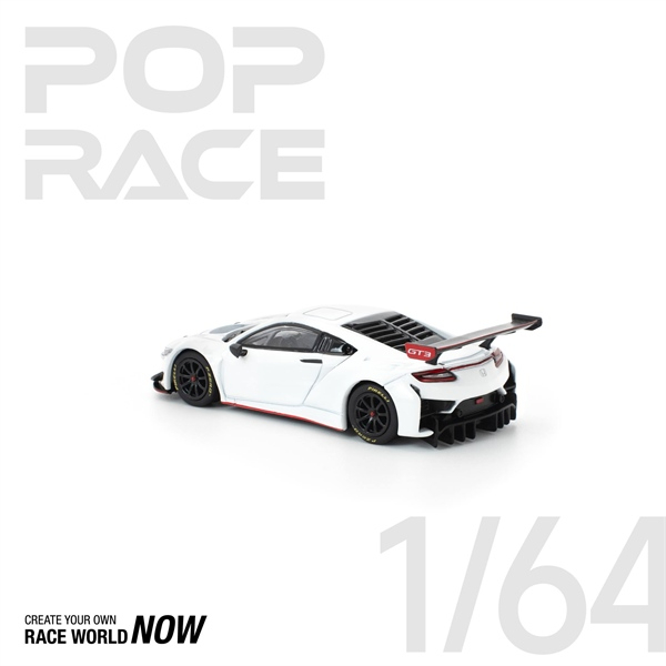 POP RACE 1/64 HONDA NSX GT3 EVO22 白色