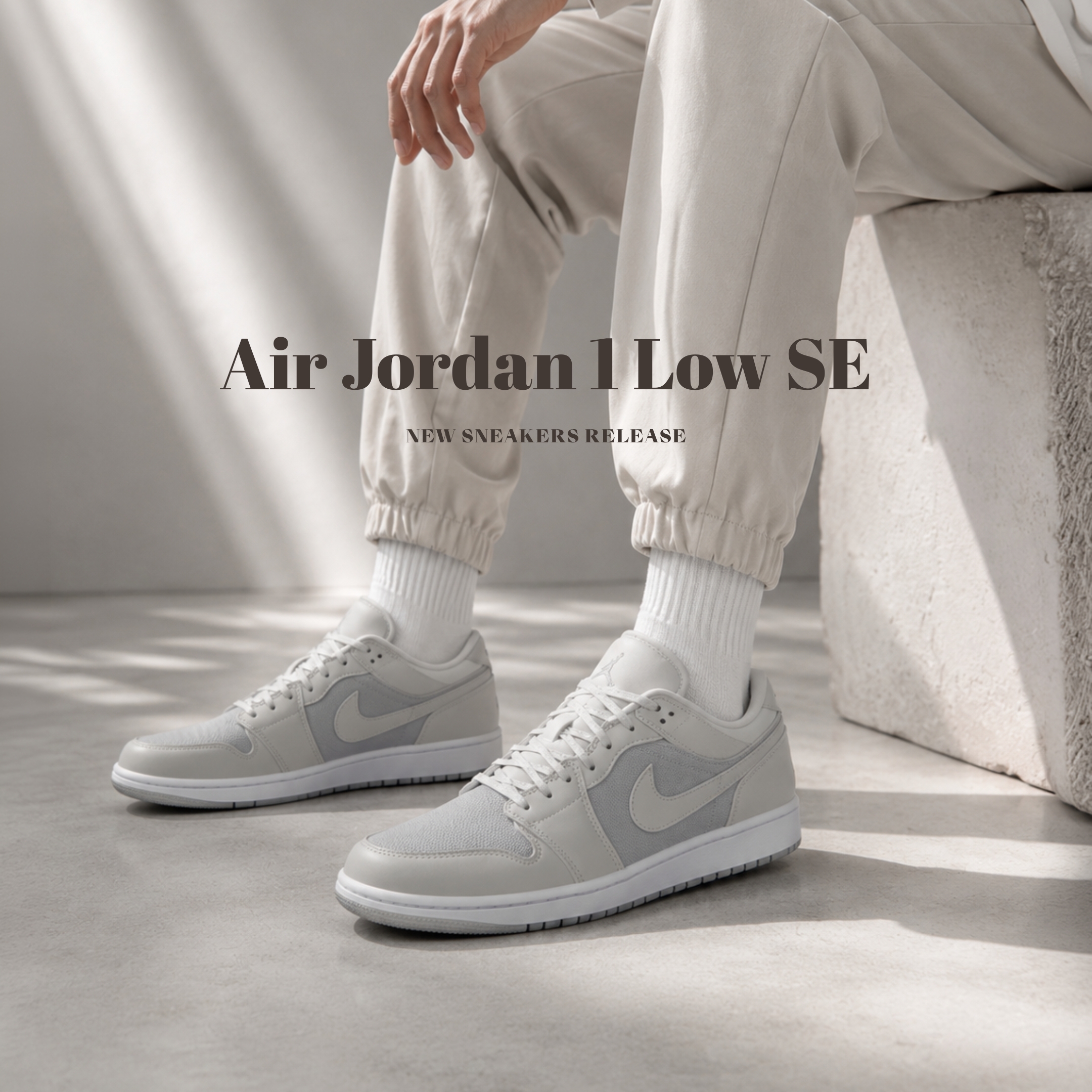 NICEDAY 代購 Nike Air Jordan 1 SE 灰 灰白 北極熊灰 復古 白灰 菸灰 IO2049-100
