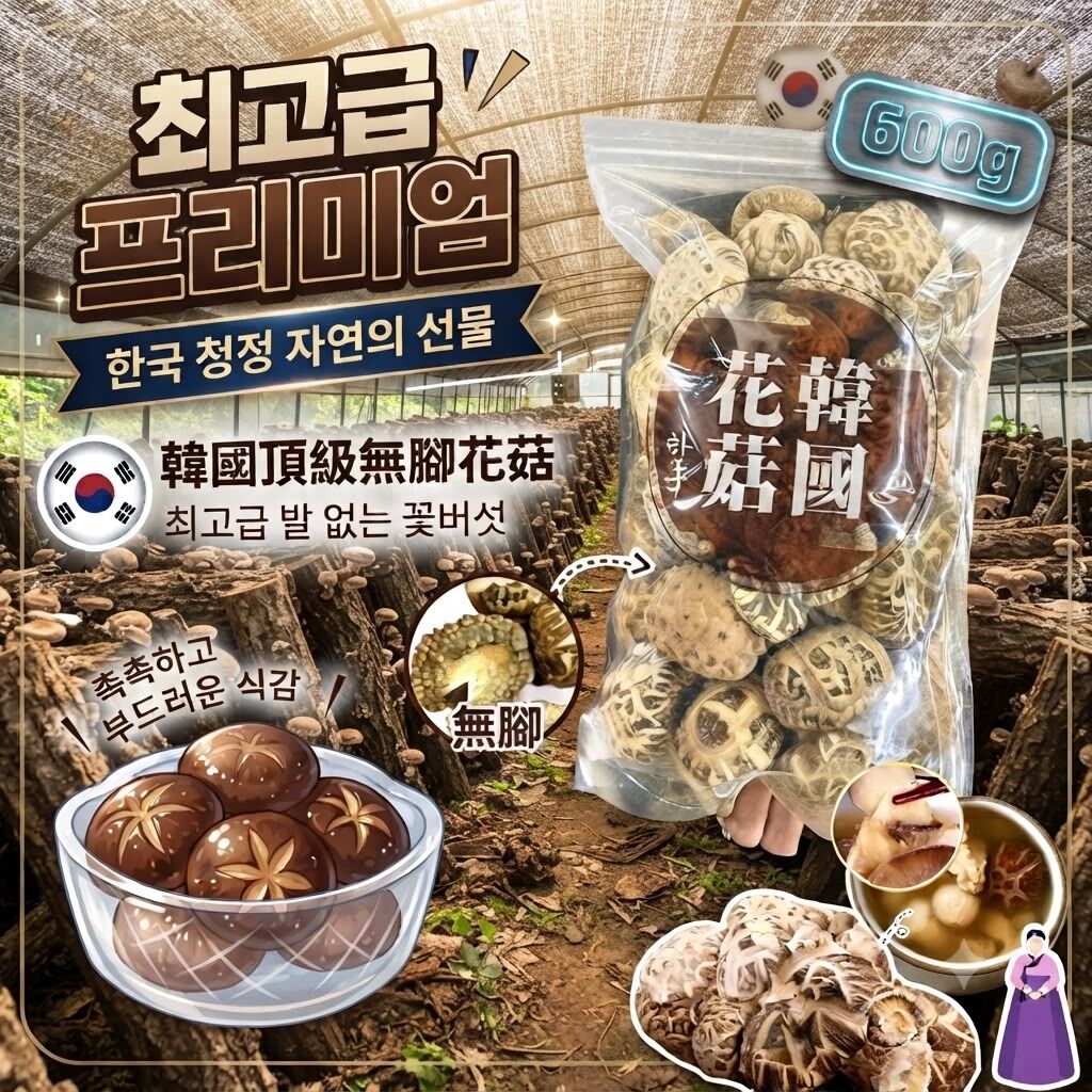 【預訂】AW071505 韓國頂級無腳花菇 600g