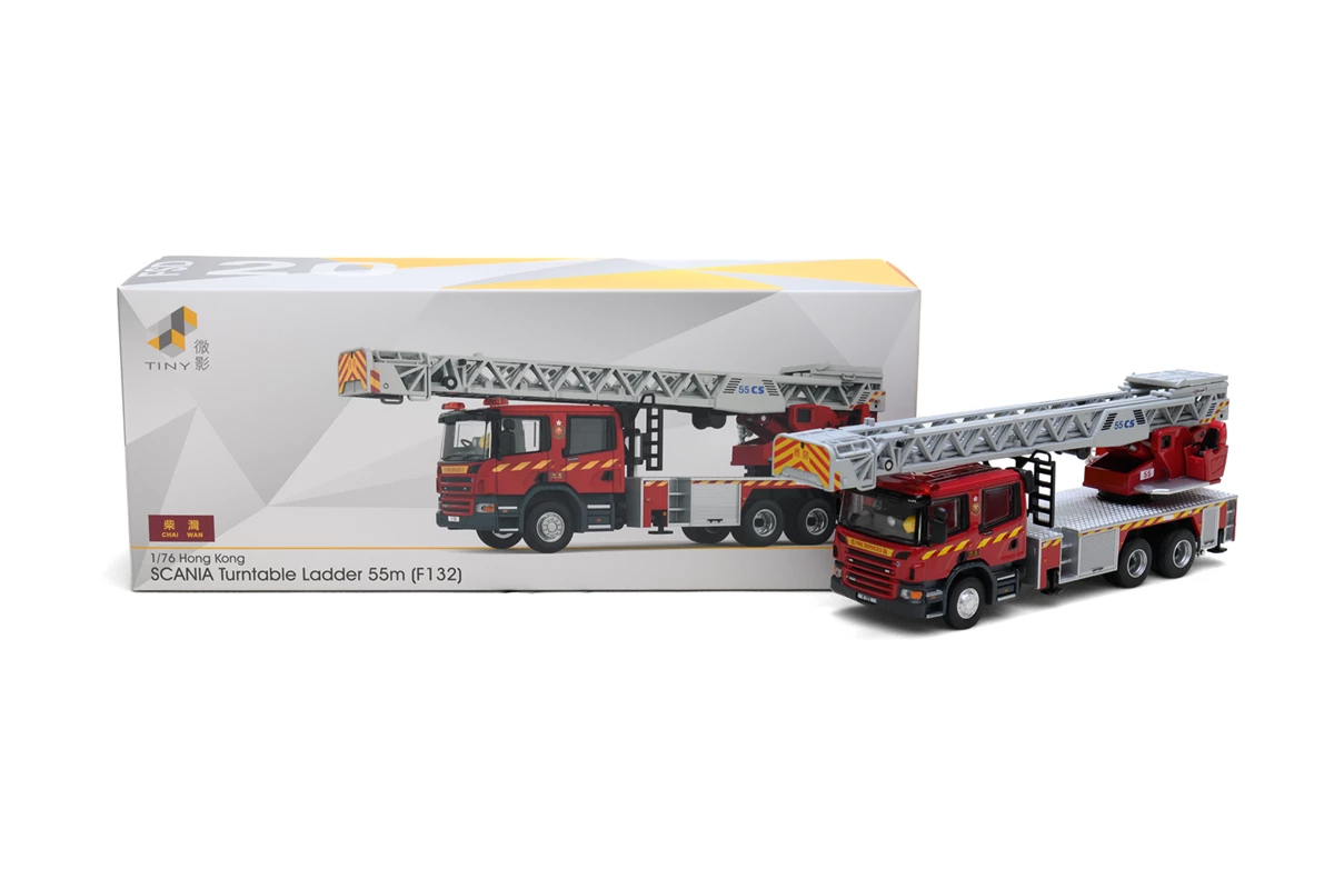 Tiny 城市 FSD20 合金車仔 - Scania 消防處旋轉台鋼梯車 55米 (F132)