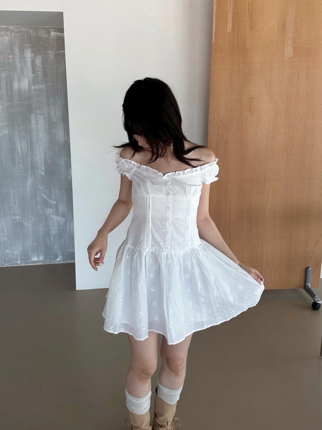 緹花刺繡工藝洋裝