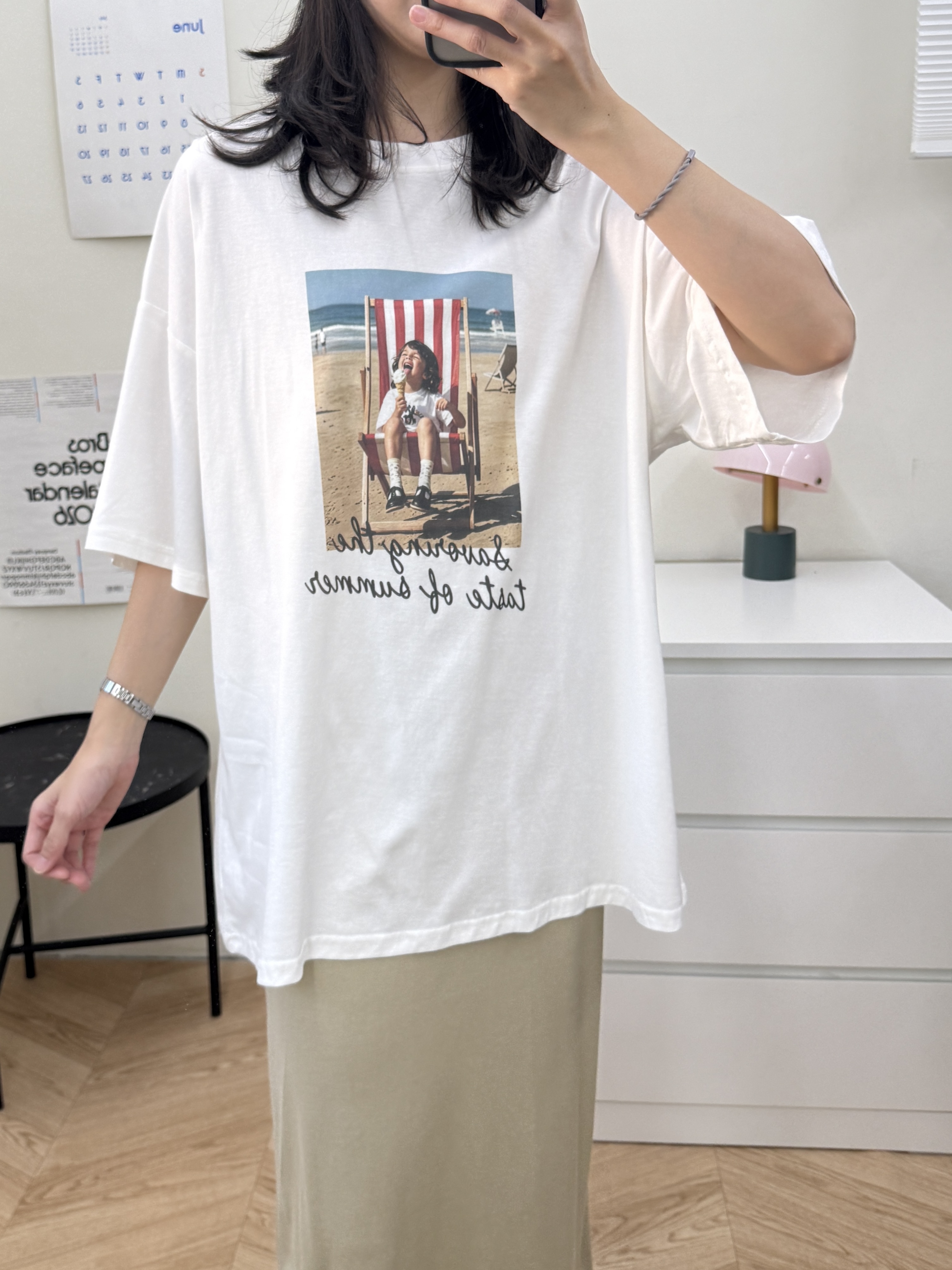 女孩吃冰大T*3色