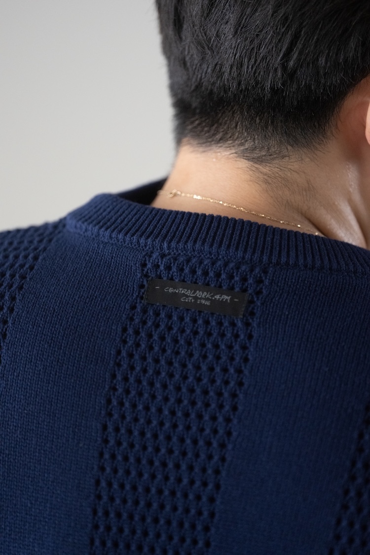 CentralPark.4PM - Crew Neck Knit Tee’26 - Blue