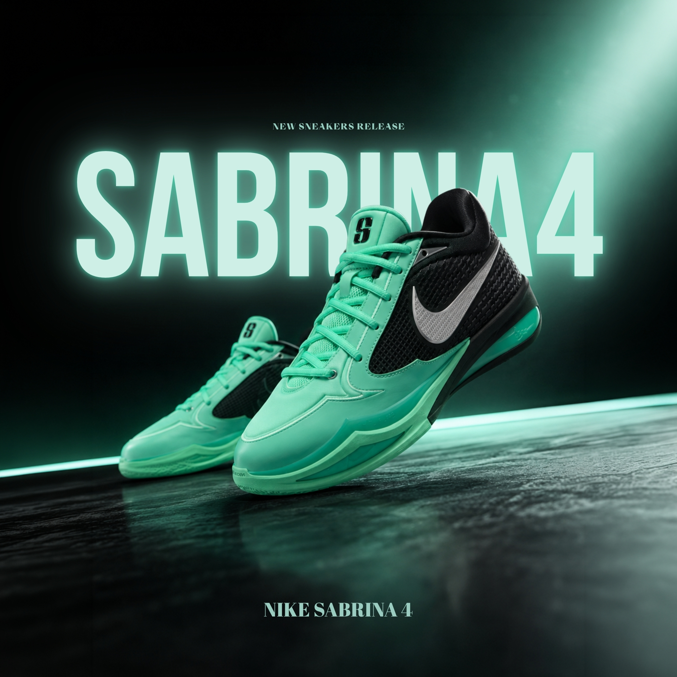 NICEDAY 代購 Nike Sabrina 4 蒂芬妮綠 黑綠 綠黑 螢光綠 籃球鞋 實戰 II0403-300