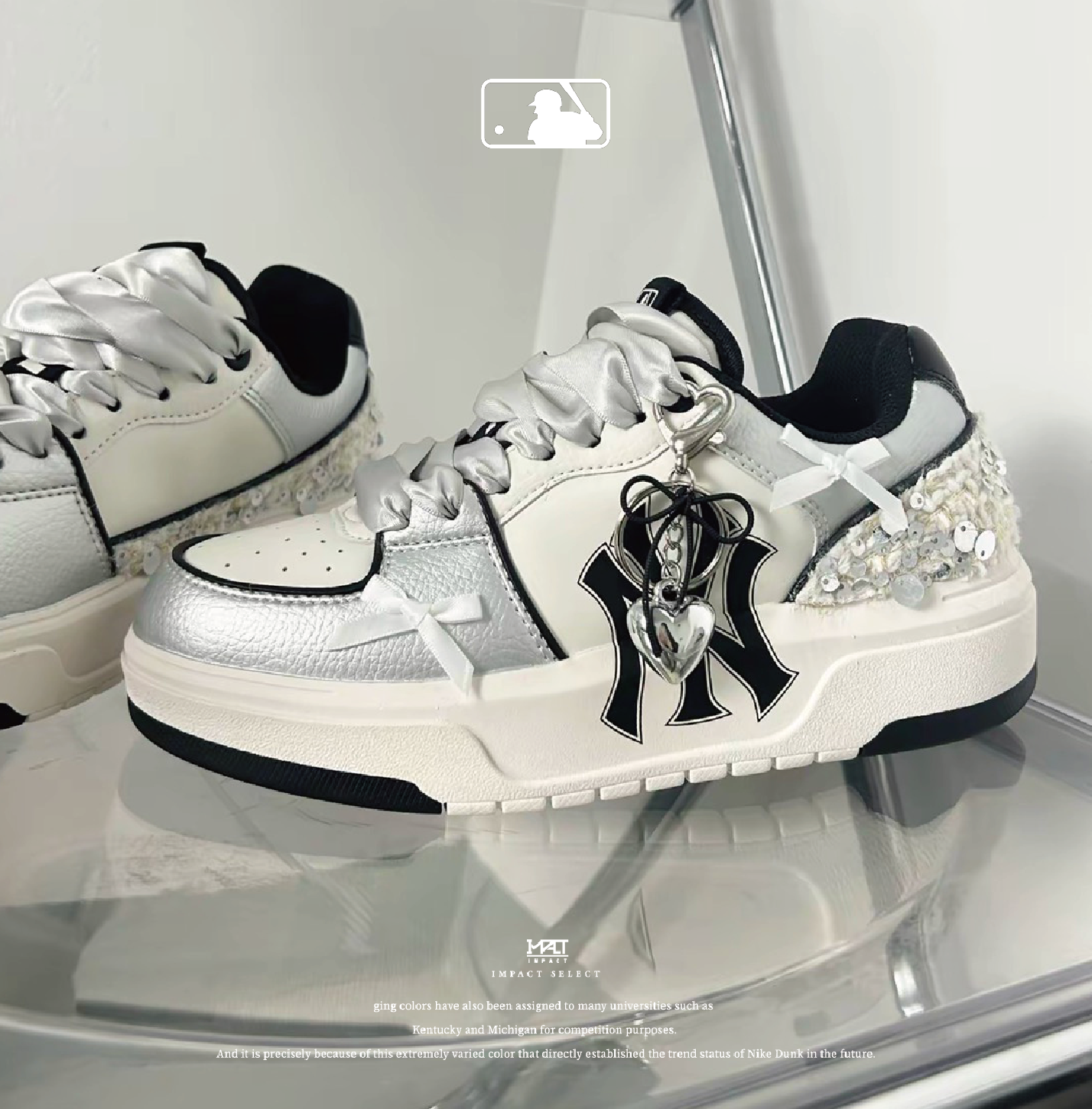 【訂製款】MLB Chunky liner 銀霧千金 小香 蝴蝶結 緞帶 愛心