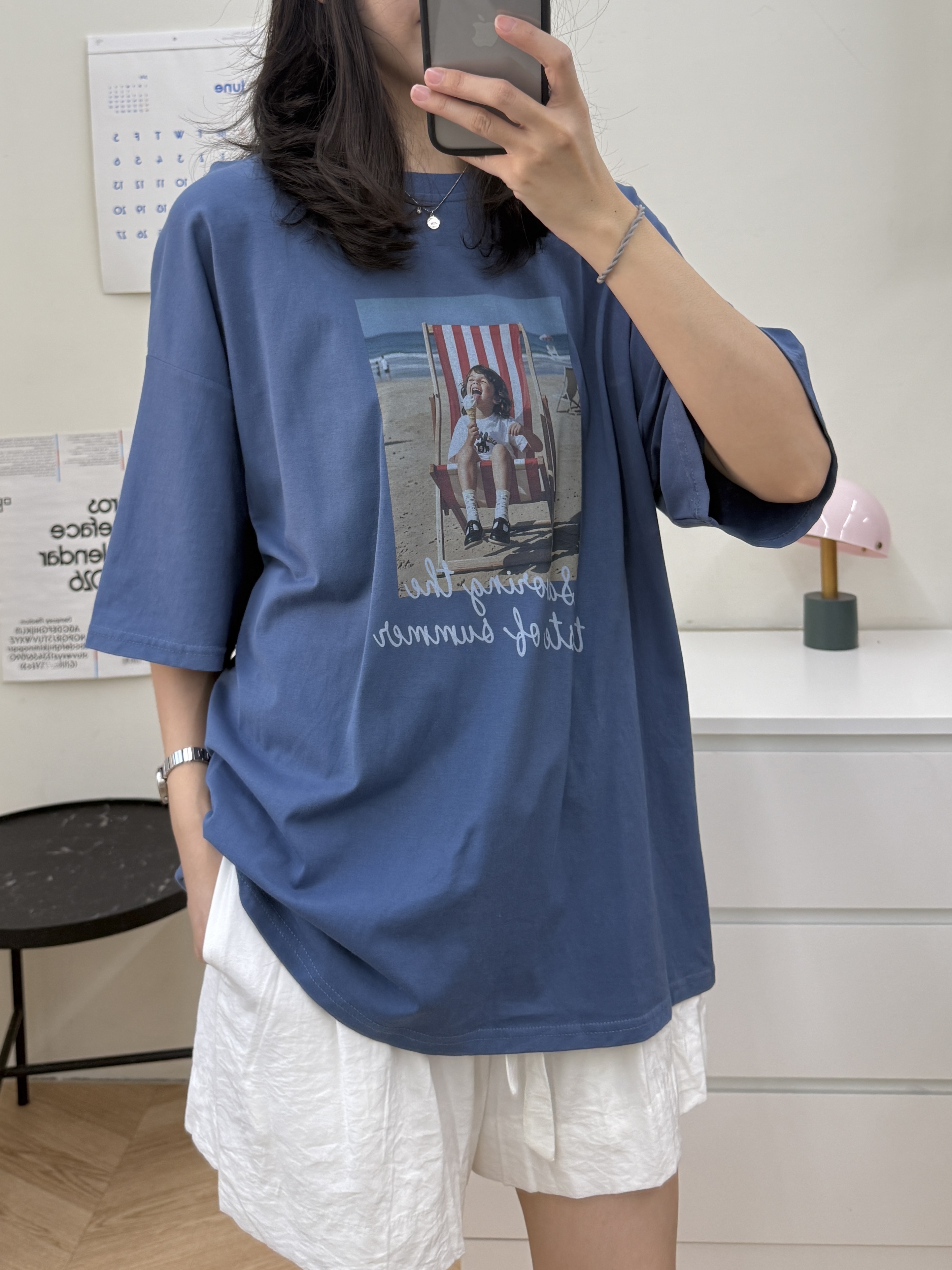 女孩吃冰大T*3色