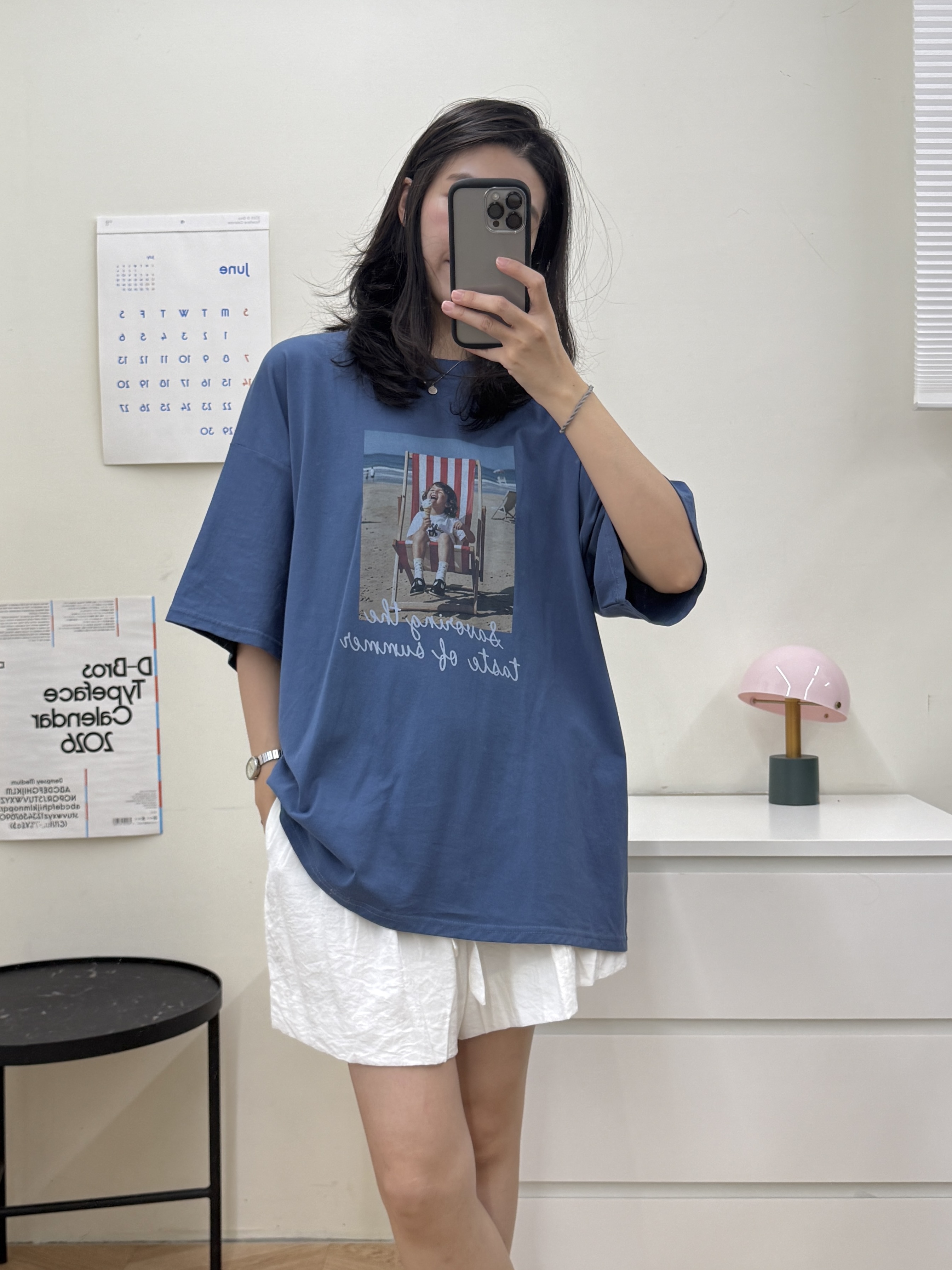女孩吃冰大T*3色