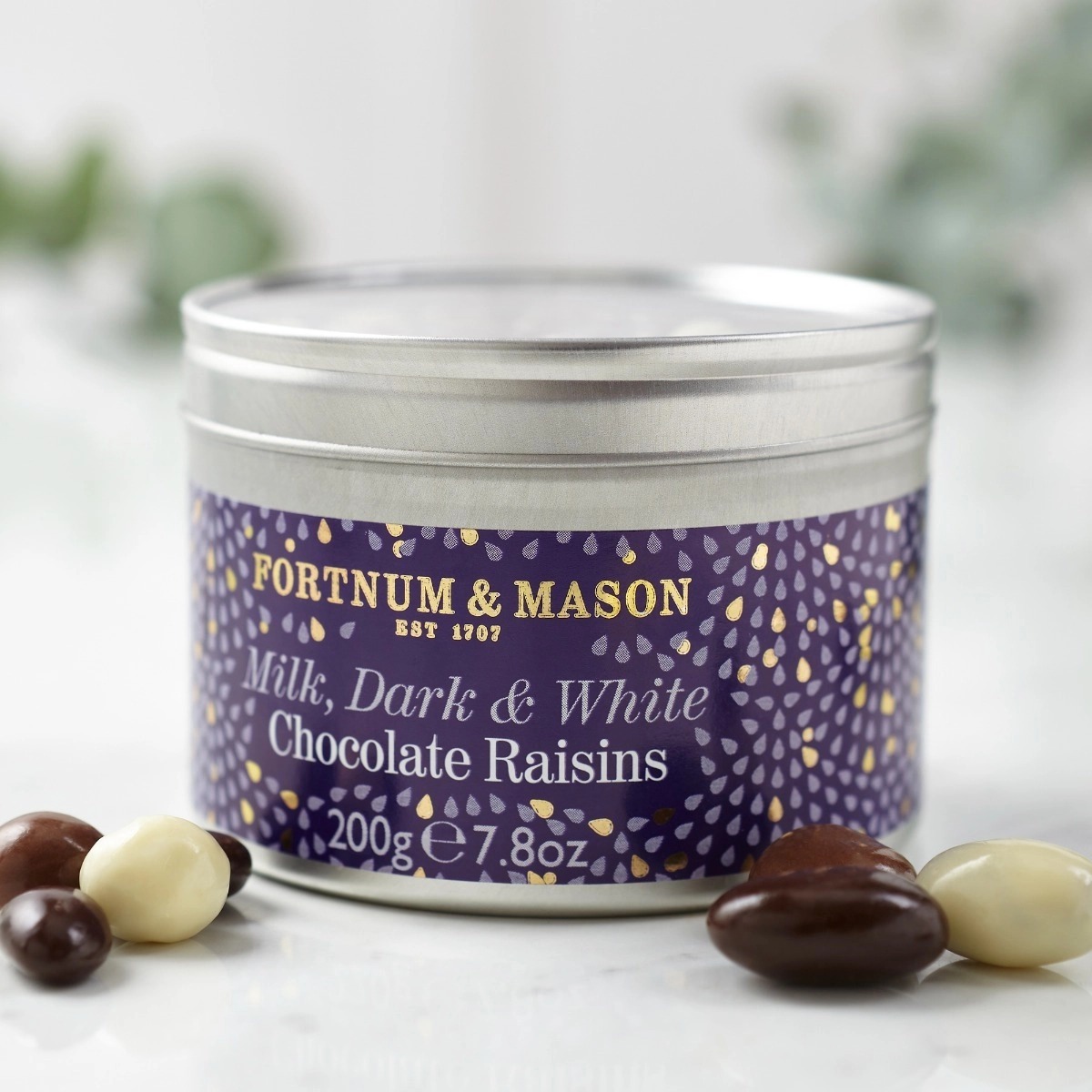 【預購】Fortnum & Mason H0715505 牛奶巧克力、黑巧克力和白巧克力葡萄乾 200g