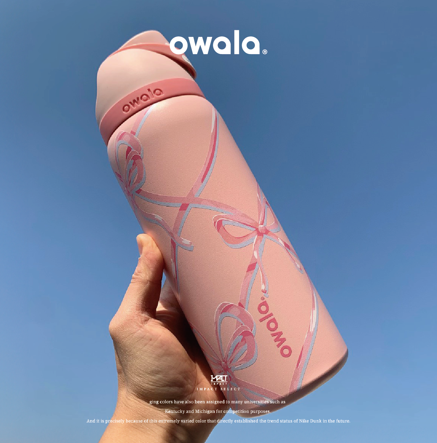 Owala x UO 限量 聯名款 海外限定 粉色 蝴蝶結 緞帶 水壺 吸管杯 手提 保溫杯 945ml