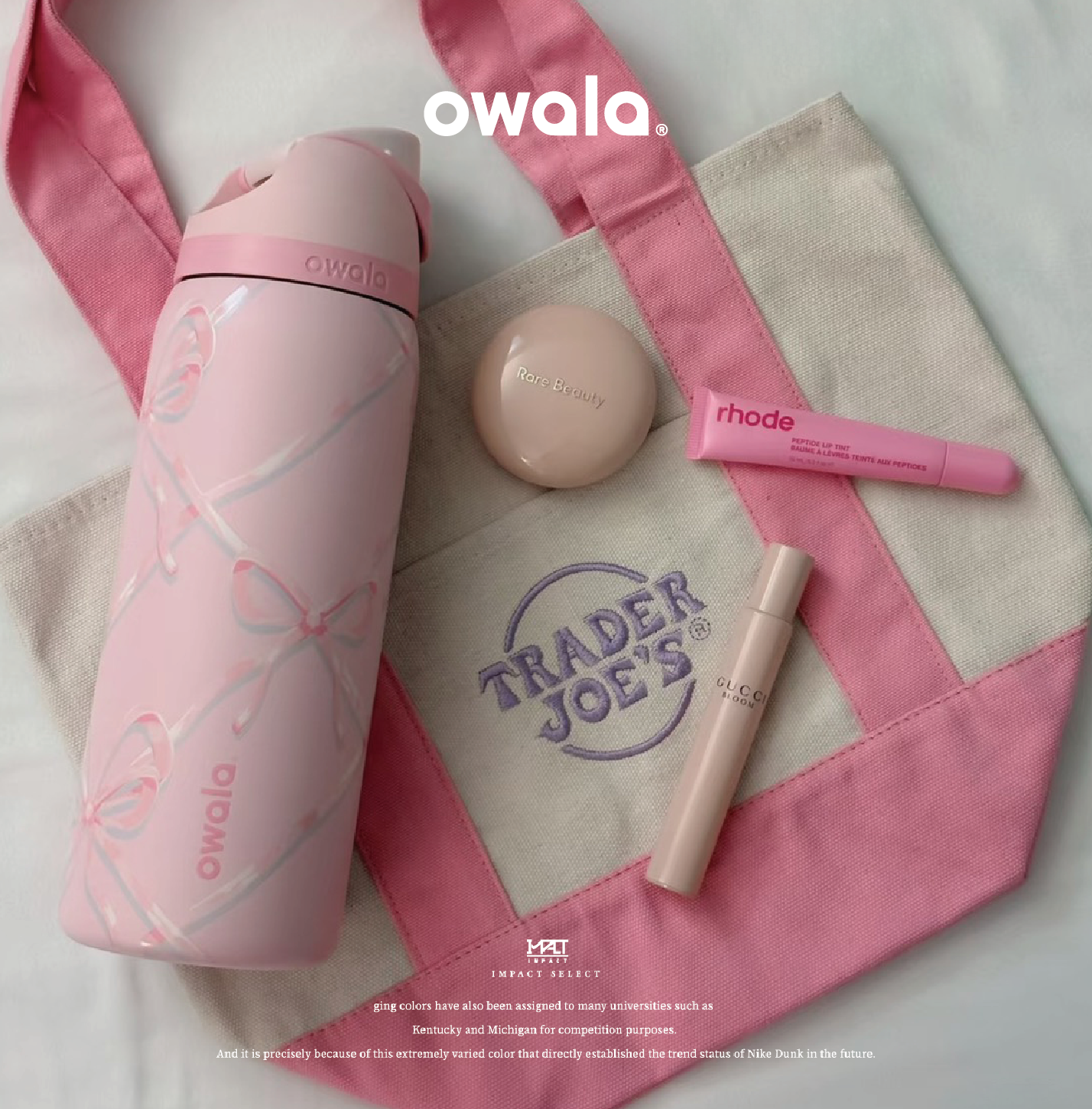 Owala x UO 限量 聯名款 海外限定 粉色 蝴蝶結 緞帶 水壺 吸管杯 手提 保溫杯 945ml