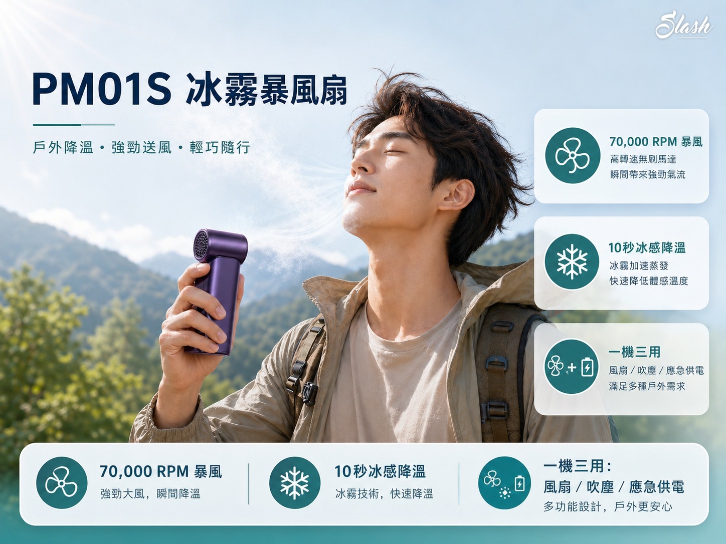 Aecooly PM01S 旗艦冰霧風扇戶外使用示範