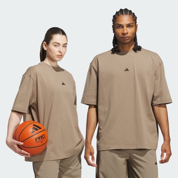 Adidas 愛迪達 Adidas Tee KR2094 男女 T恤 運動上衣 休閒短袖 卡其 純棉