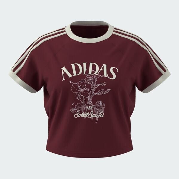 Adidas 愛迪達 Resort S Tee W KX0734 女 T恤 運動上衣 休閒短袖 酒紅 亞版 短版