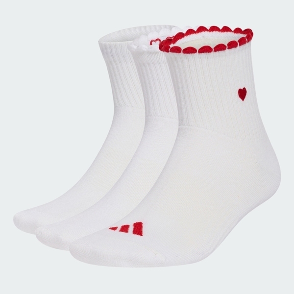 Adidas 愛迪達 Wms Gfx Sock 3p KQ5946 女 短筒襪 白 三雙入