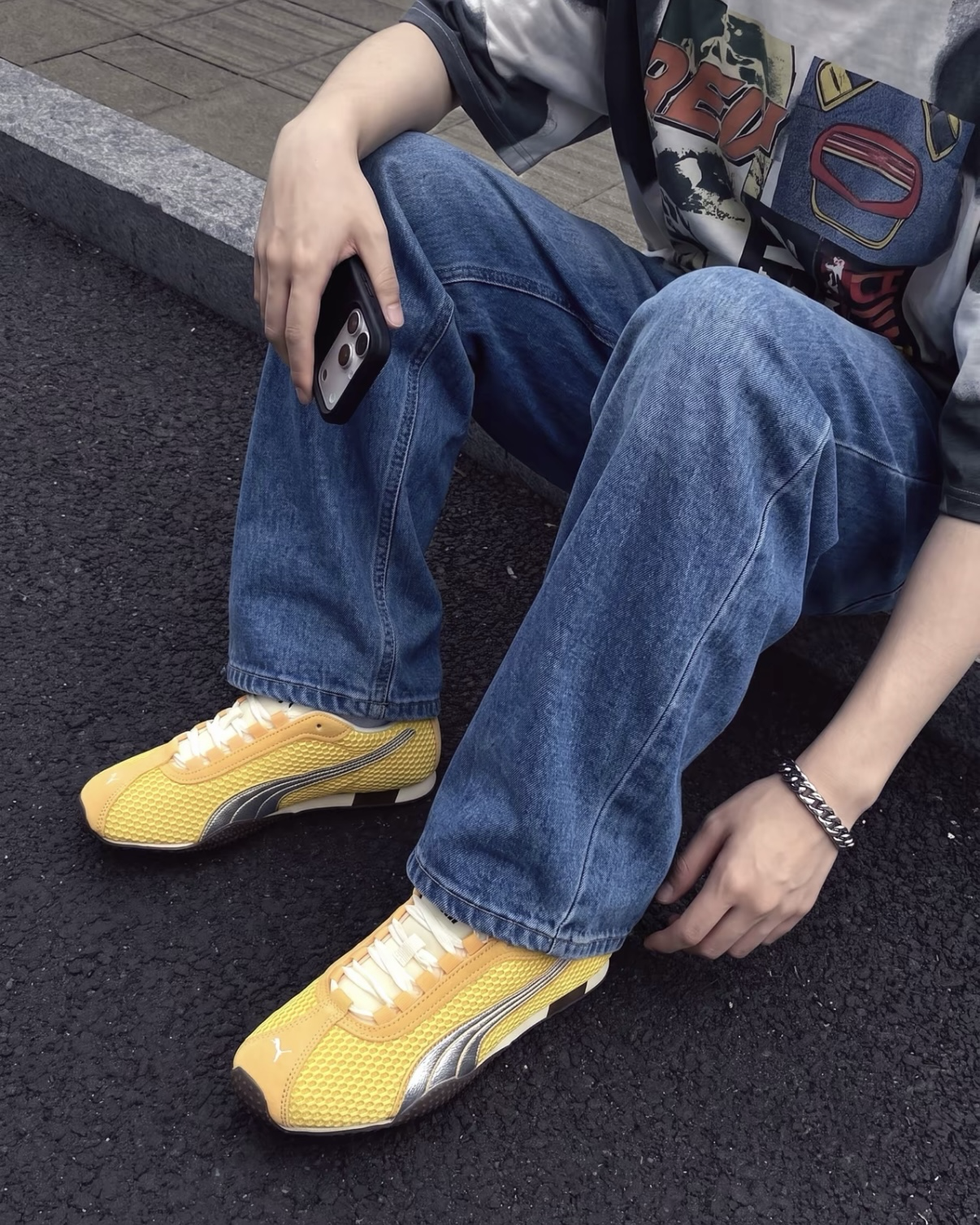 PUMA H-STREET x MONDAY SLEEPING CLUB 金屬銀黃 聯名 網面 薄底鞋 男女鞋