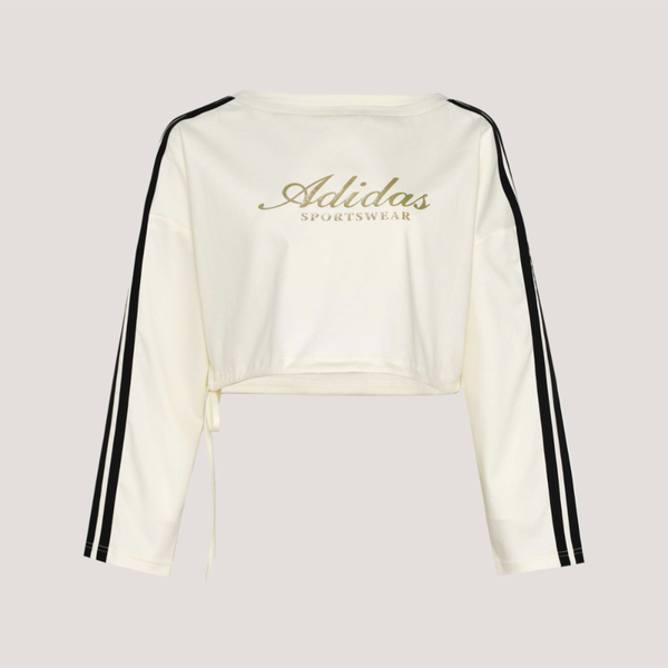 Adidas 愛迪達 Dce Ls Tee KX8971 女 長袖上衣 休閒長袖 米白 亞版 短版 防曬 下擺抽繩