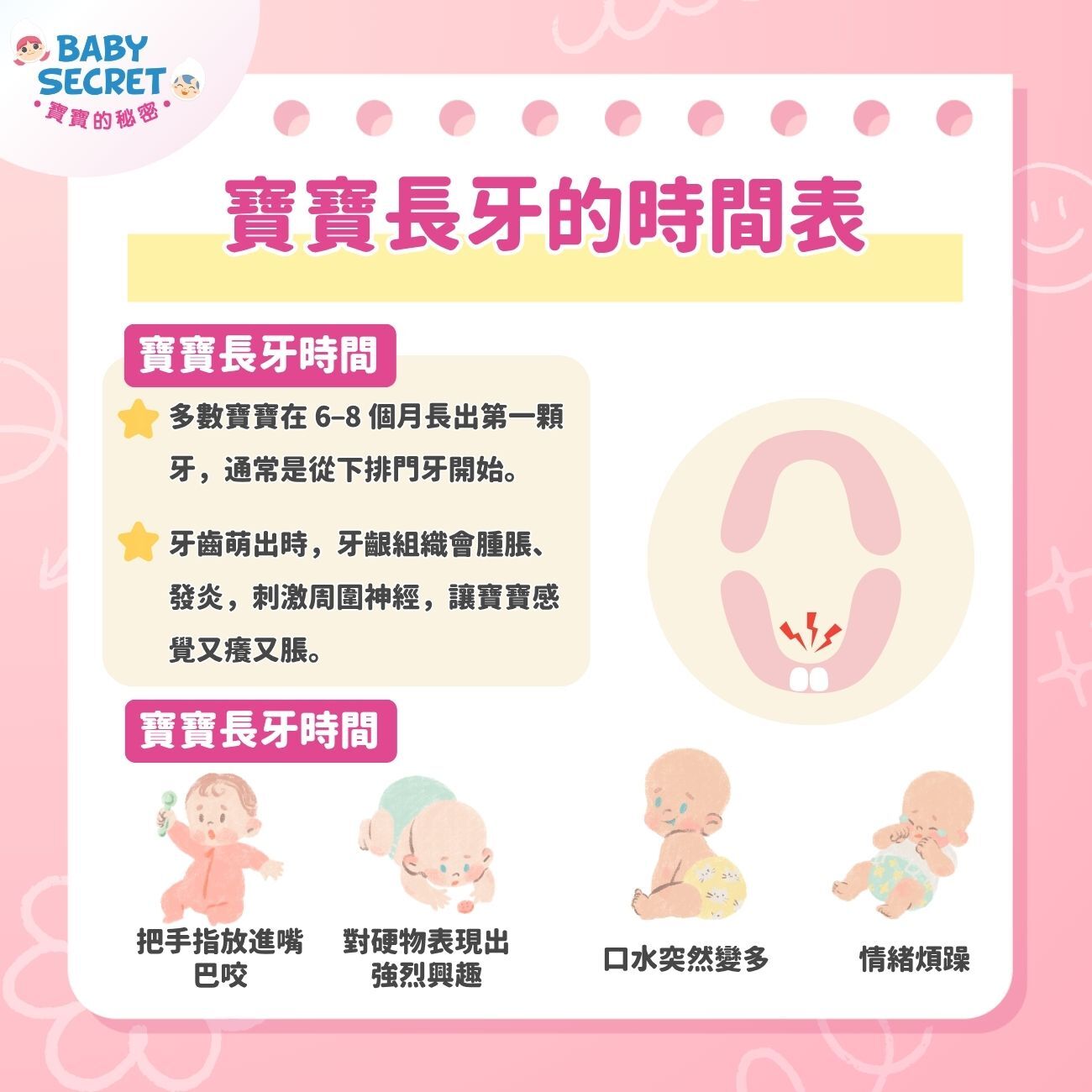 長牙的時間表，每個寶寶都不一樣