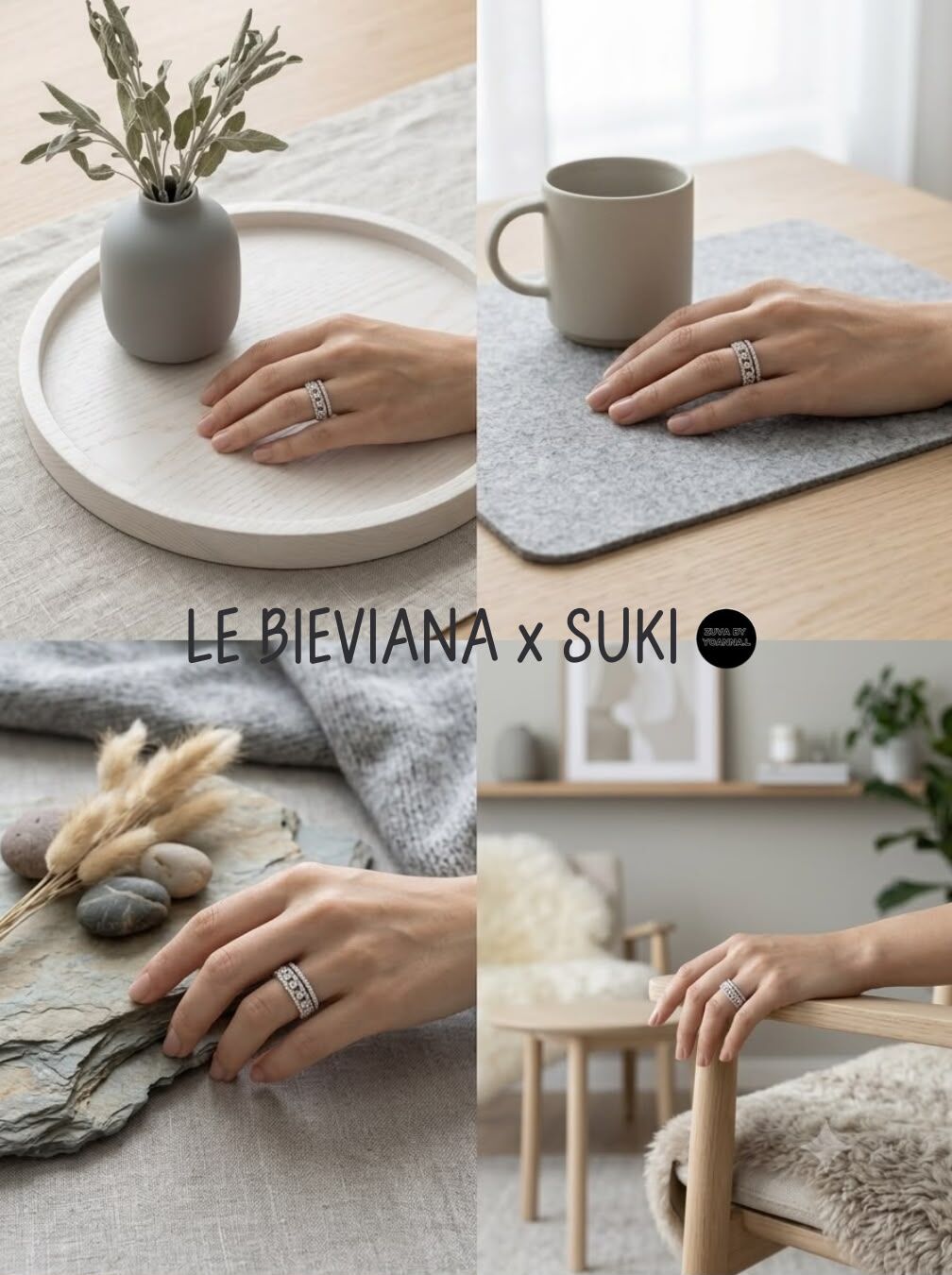 ✨開口戒✨925 銀 90份Lace 型戒指+30分線戒 T402🔸日本品牌LE BIEVIANAxSUKI  GRA 認證 D grade (7-10日寄出)