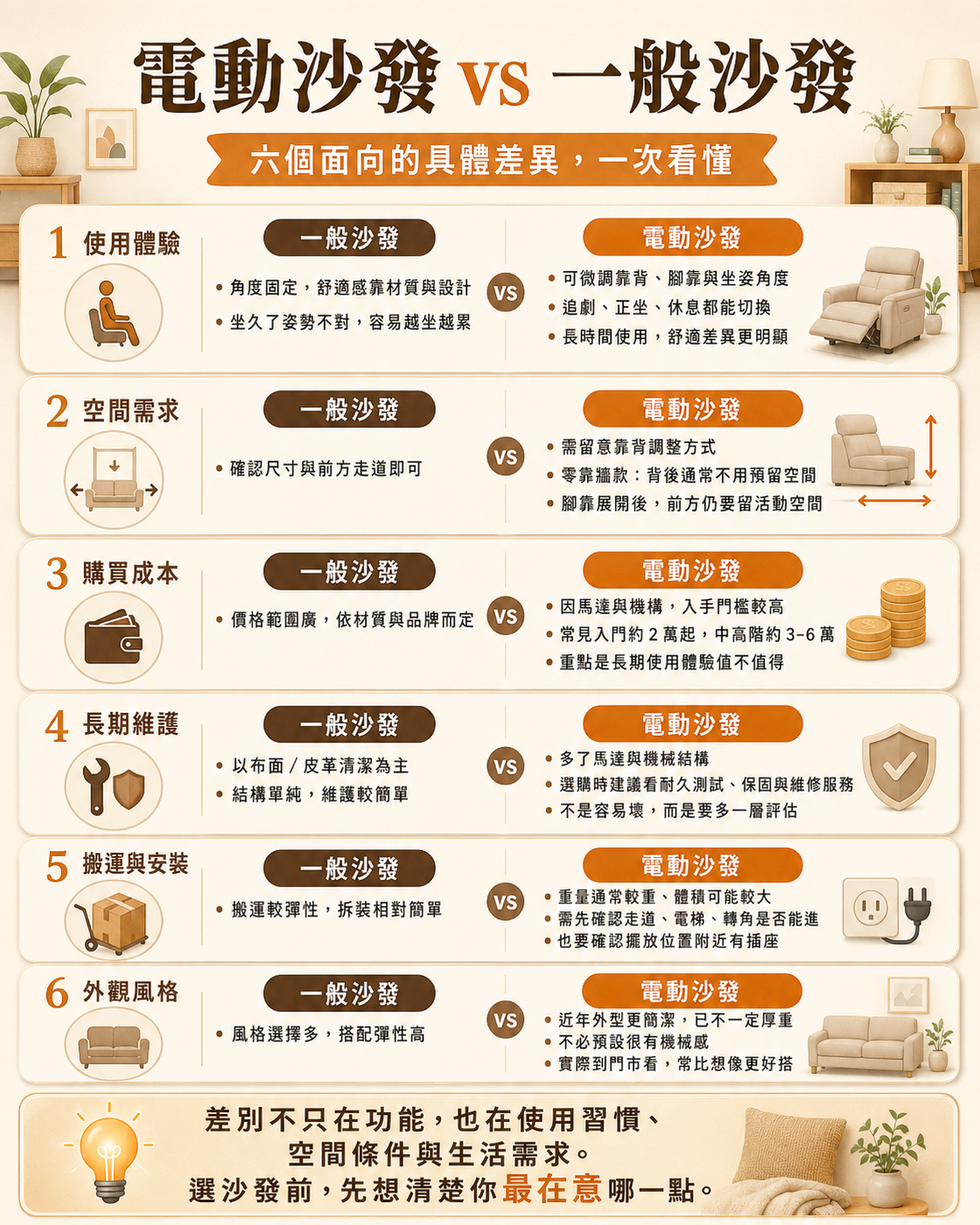 電動沙發與一般沙發比較