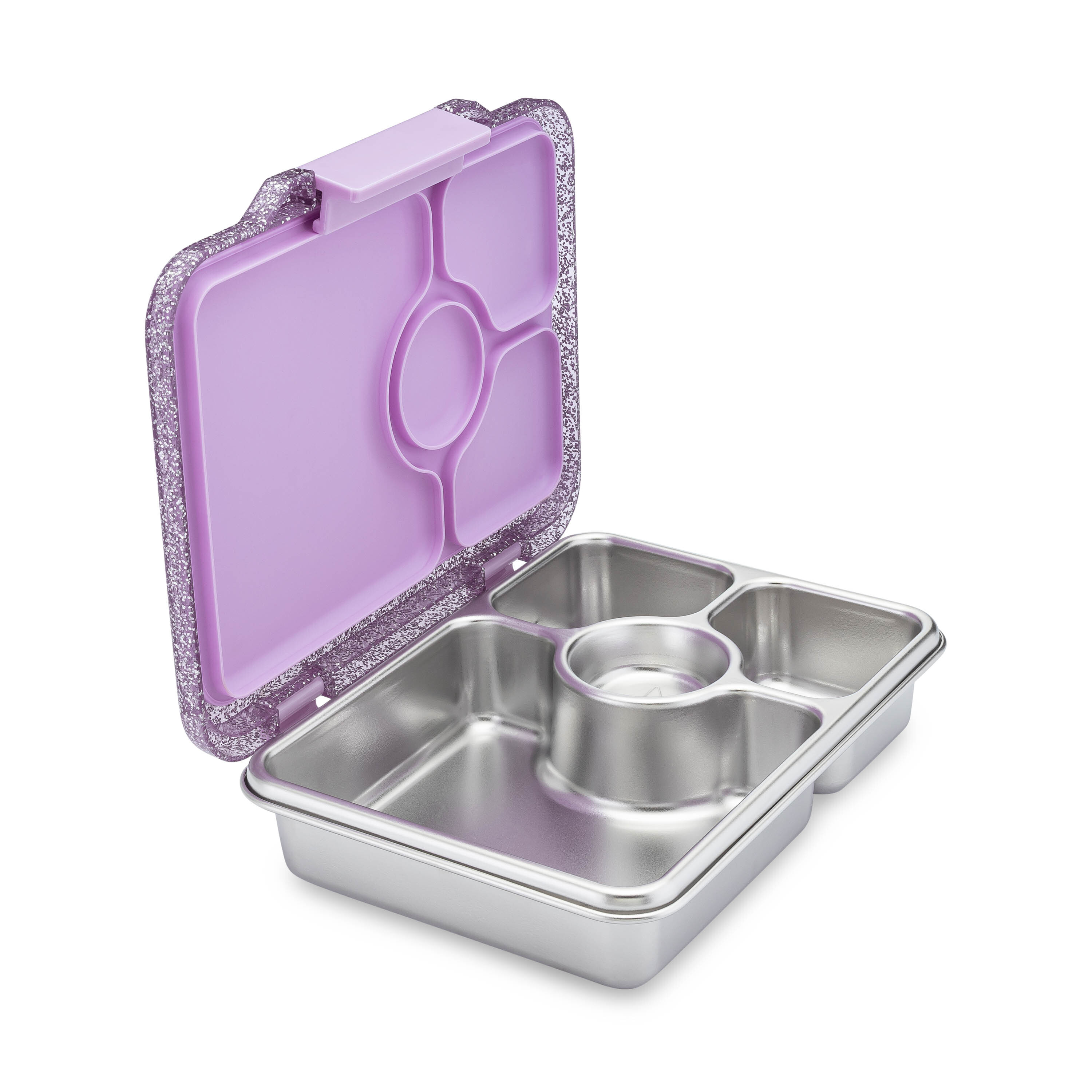 Yumbox Prêt 不鏽鋼午餐盒 (4格)  - Colette Purple Glitter