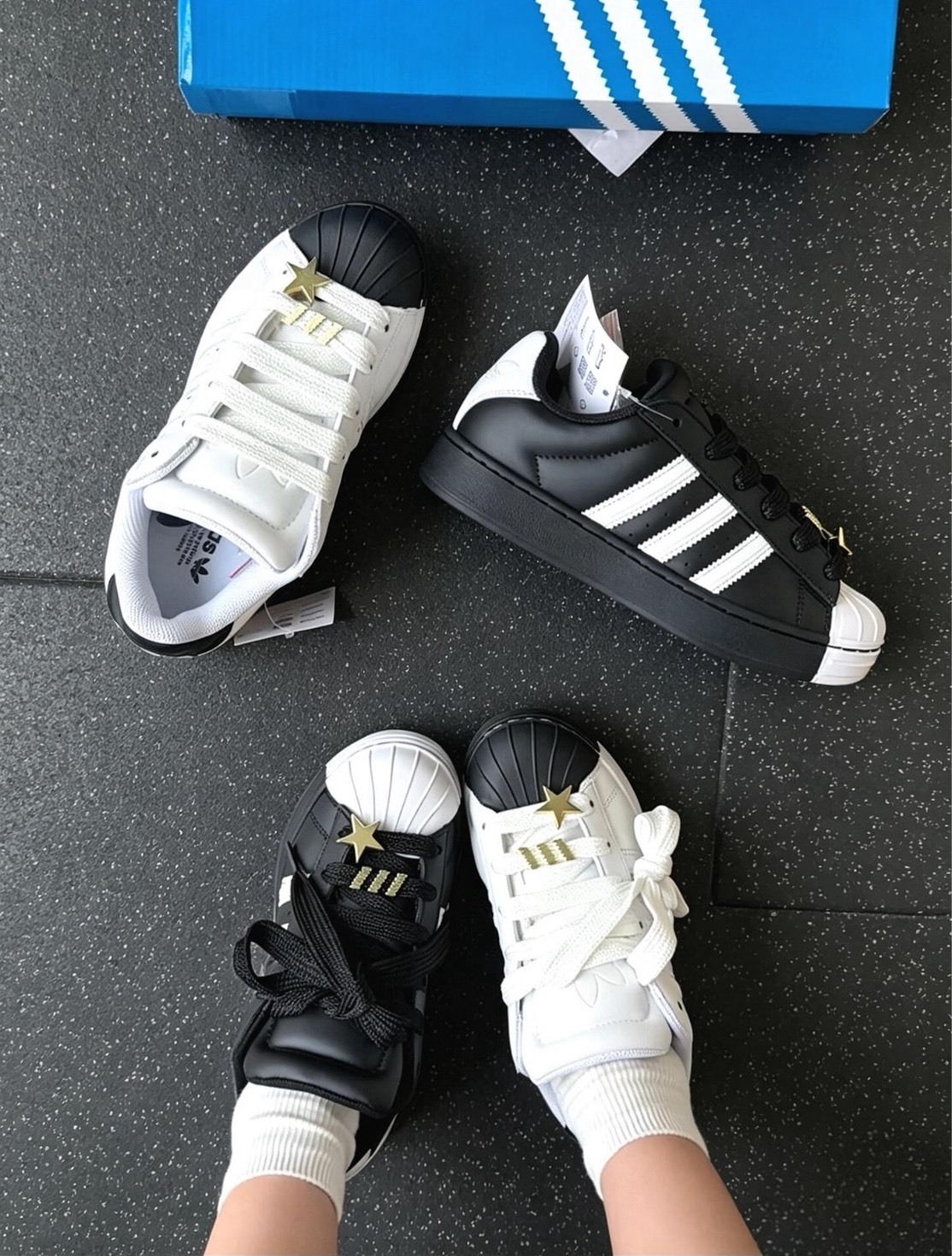 【預購】ADIDAS SUPERSTAR II ORIGINALS  星星 金扣 貝殼頭 皮革 星星 黑色 男女鞋 JR7444