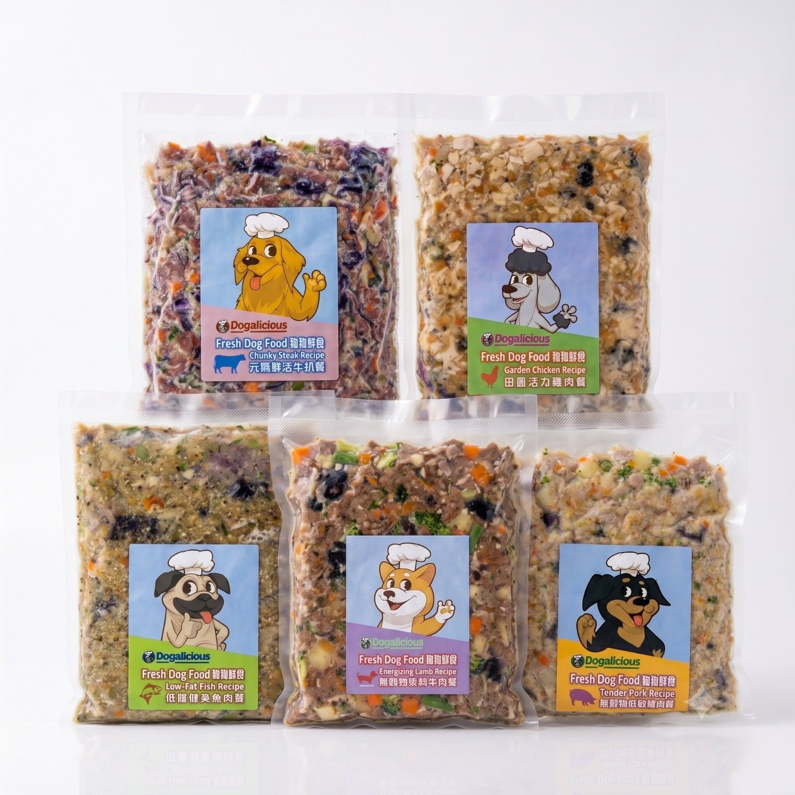 Dogalicious 狗狗鮮食 5款口味組合套餐（急凍-18度）(5 x 50g) (PF114)