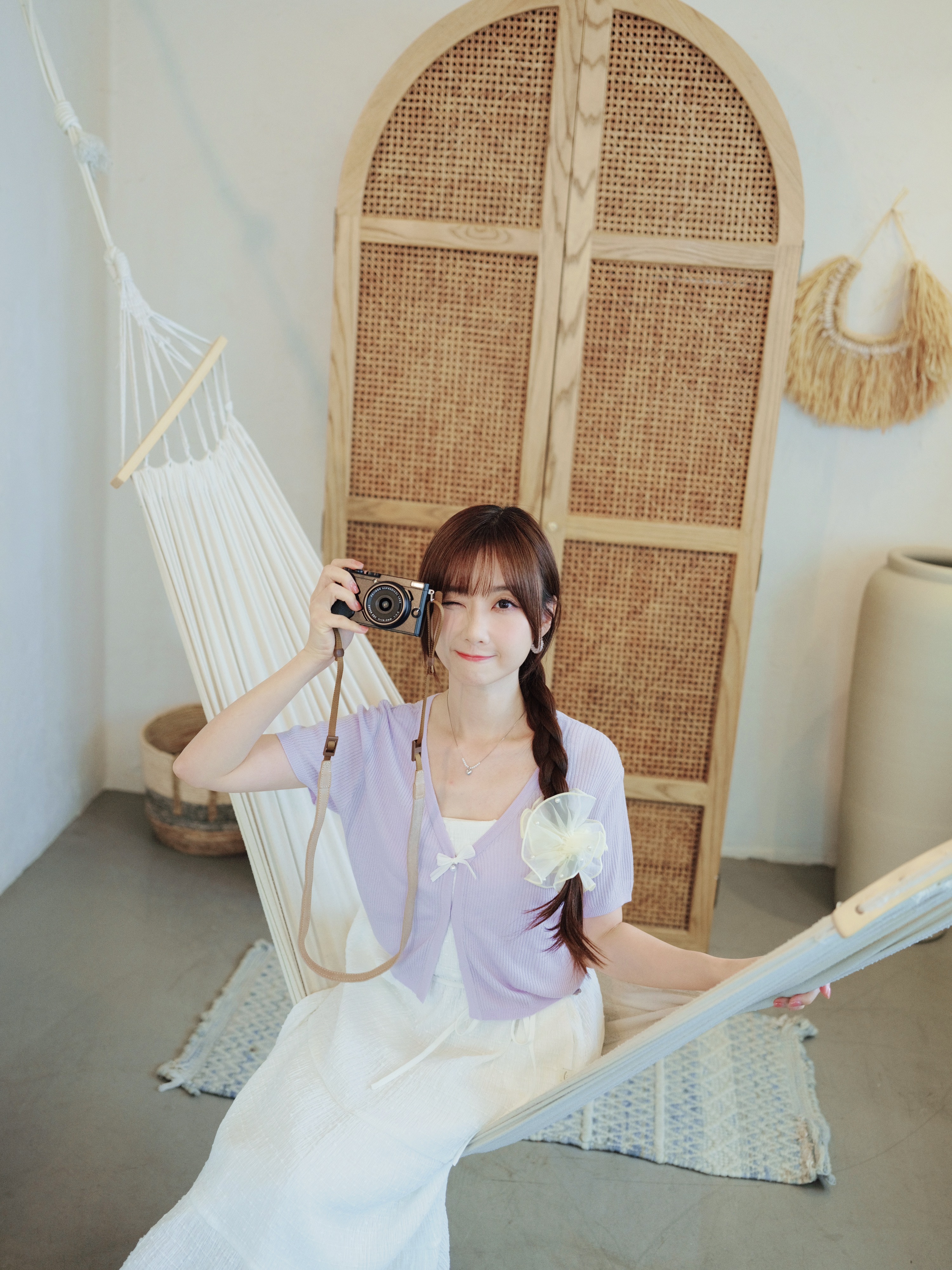 三色 / 冰絲珍珠蝴蝶結短袖外套 / Cool-Touch Pearl Bow Short Sleeve Cardigan