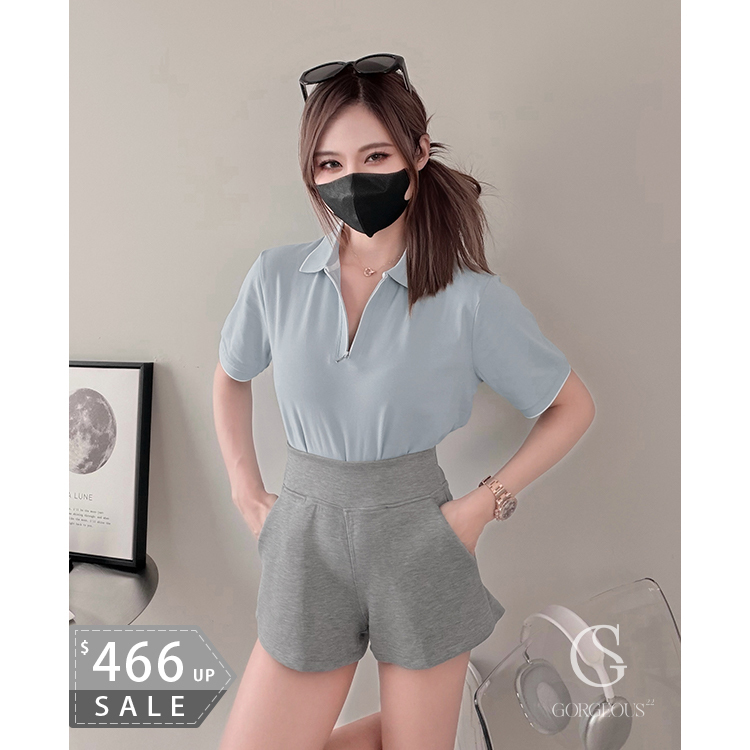 M68 「拉鍊拼色POLO TEE」