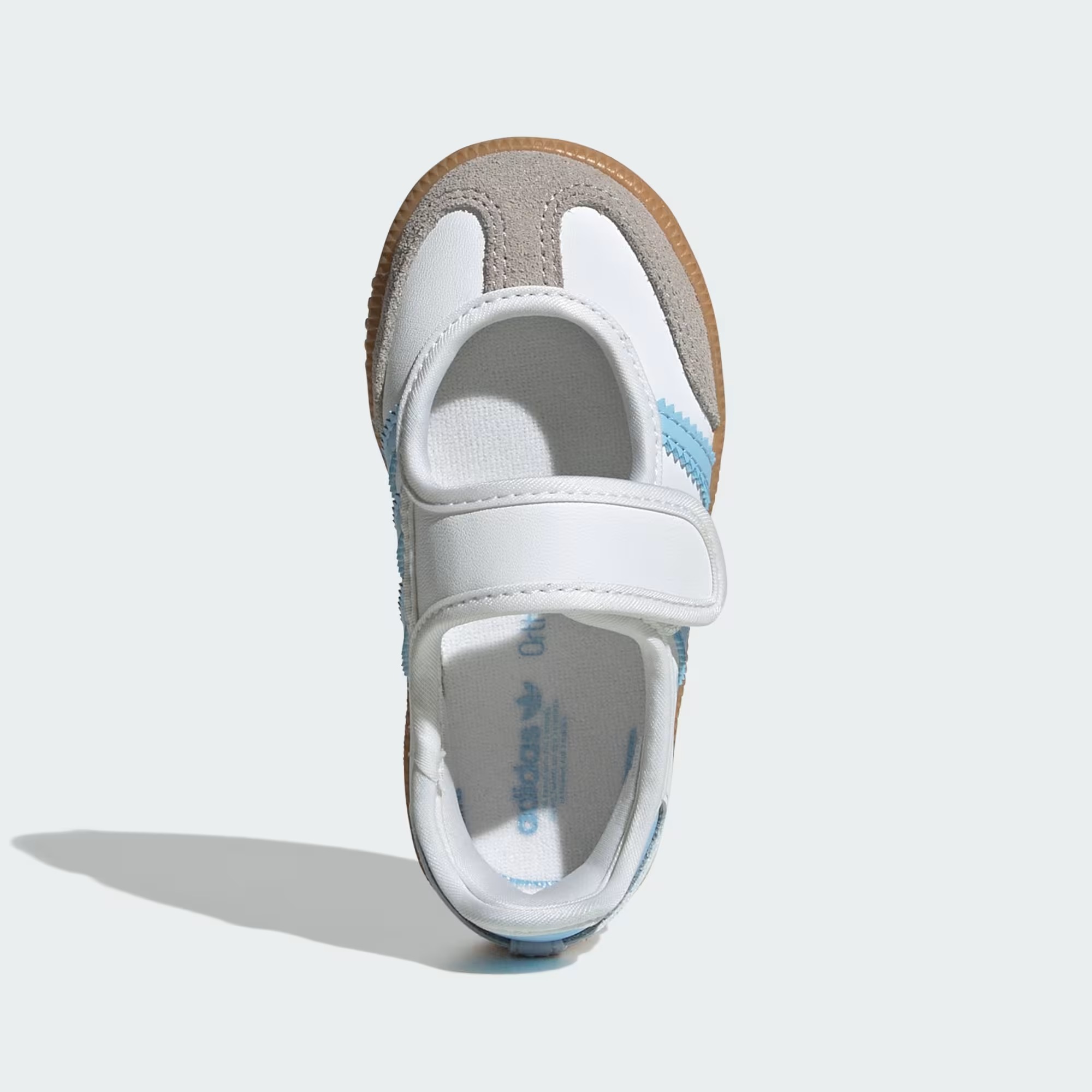 【 adidas SAMBA JANE I 孩童鞋款 - 白X冰藍 】