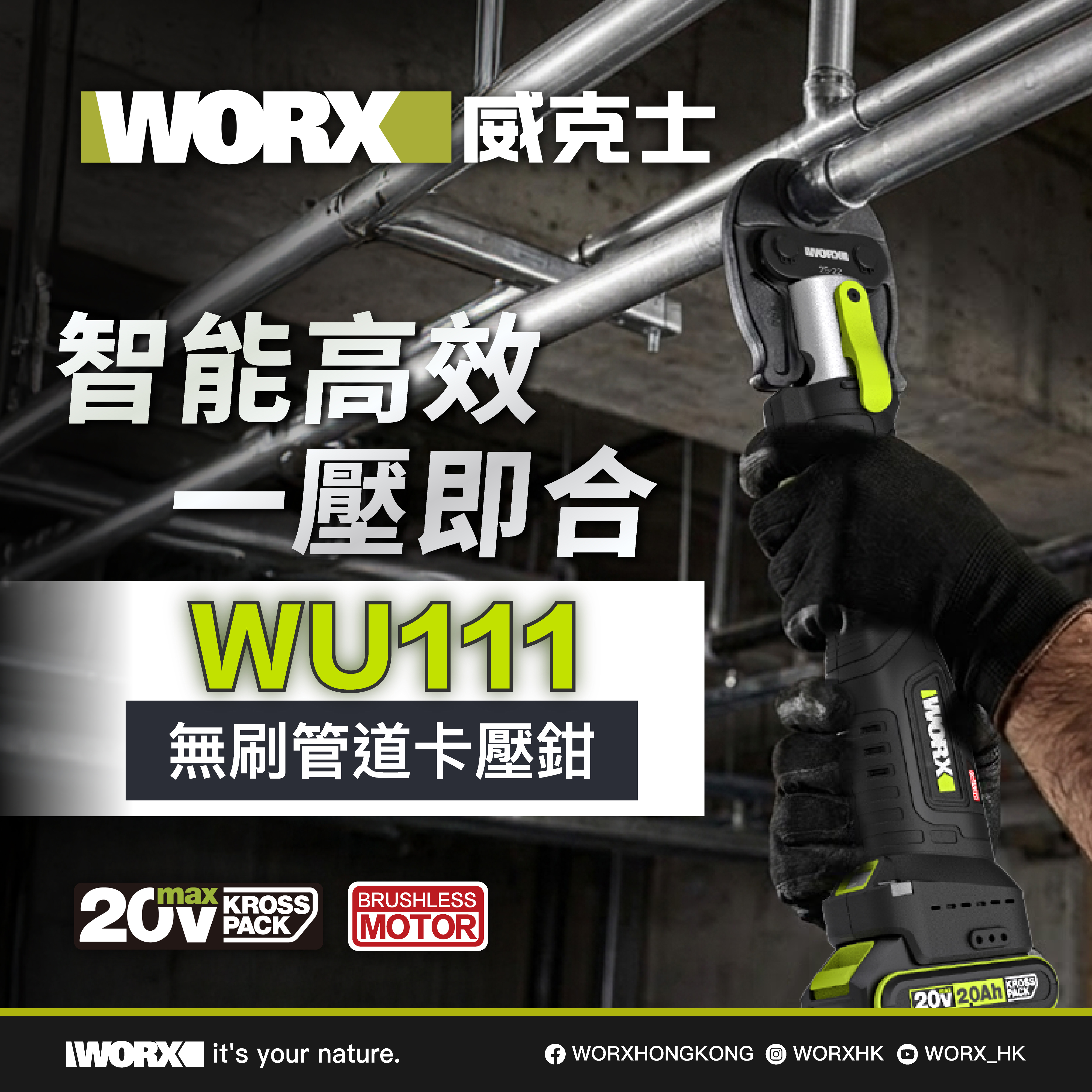WORX  WU111 20v 無刷卡壓鉗
