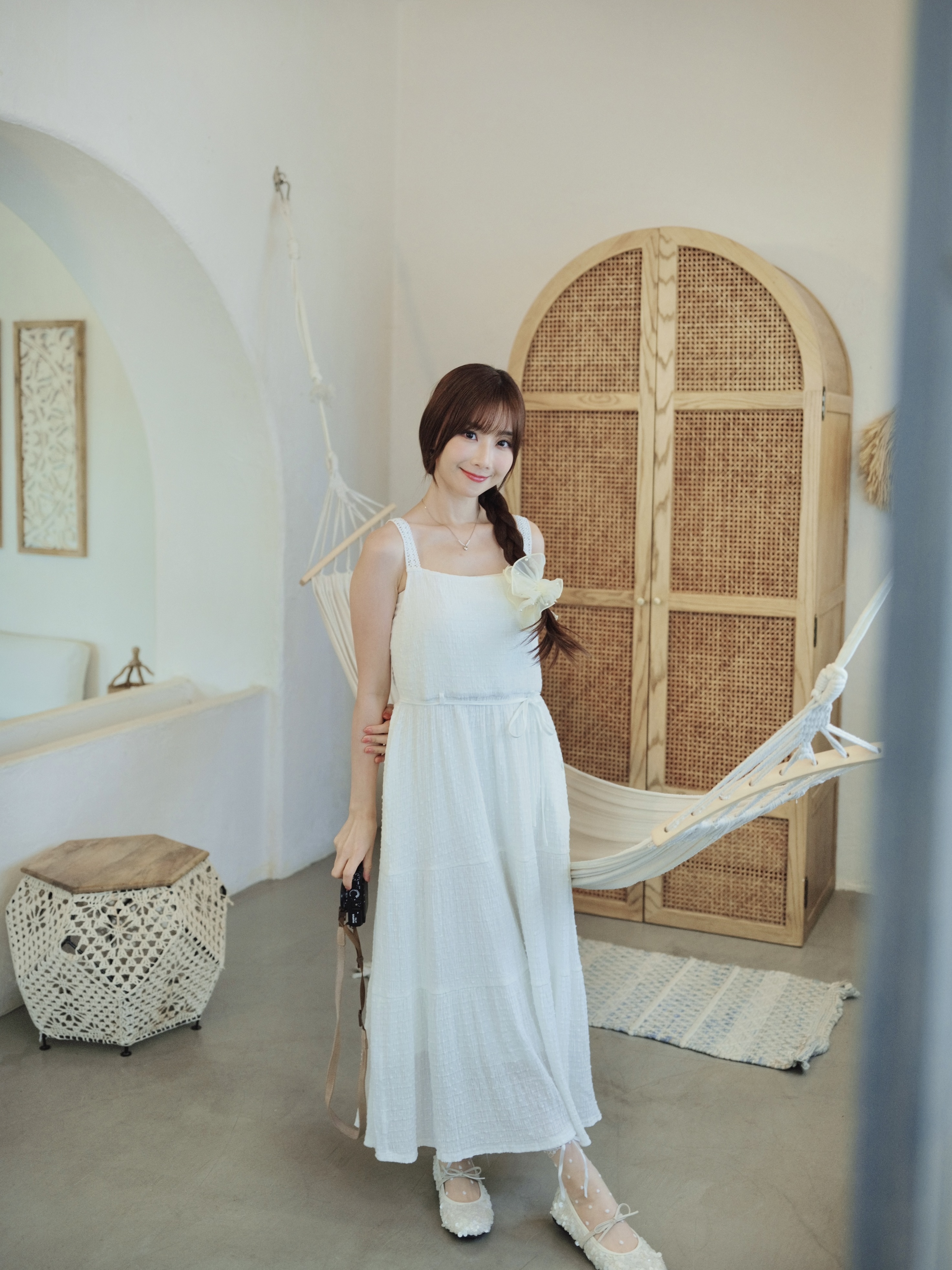 兩色 / 度假感鏤空肩帶連身裙 / Guipure Straps Holiday Dress