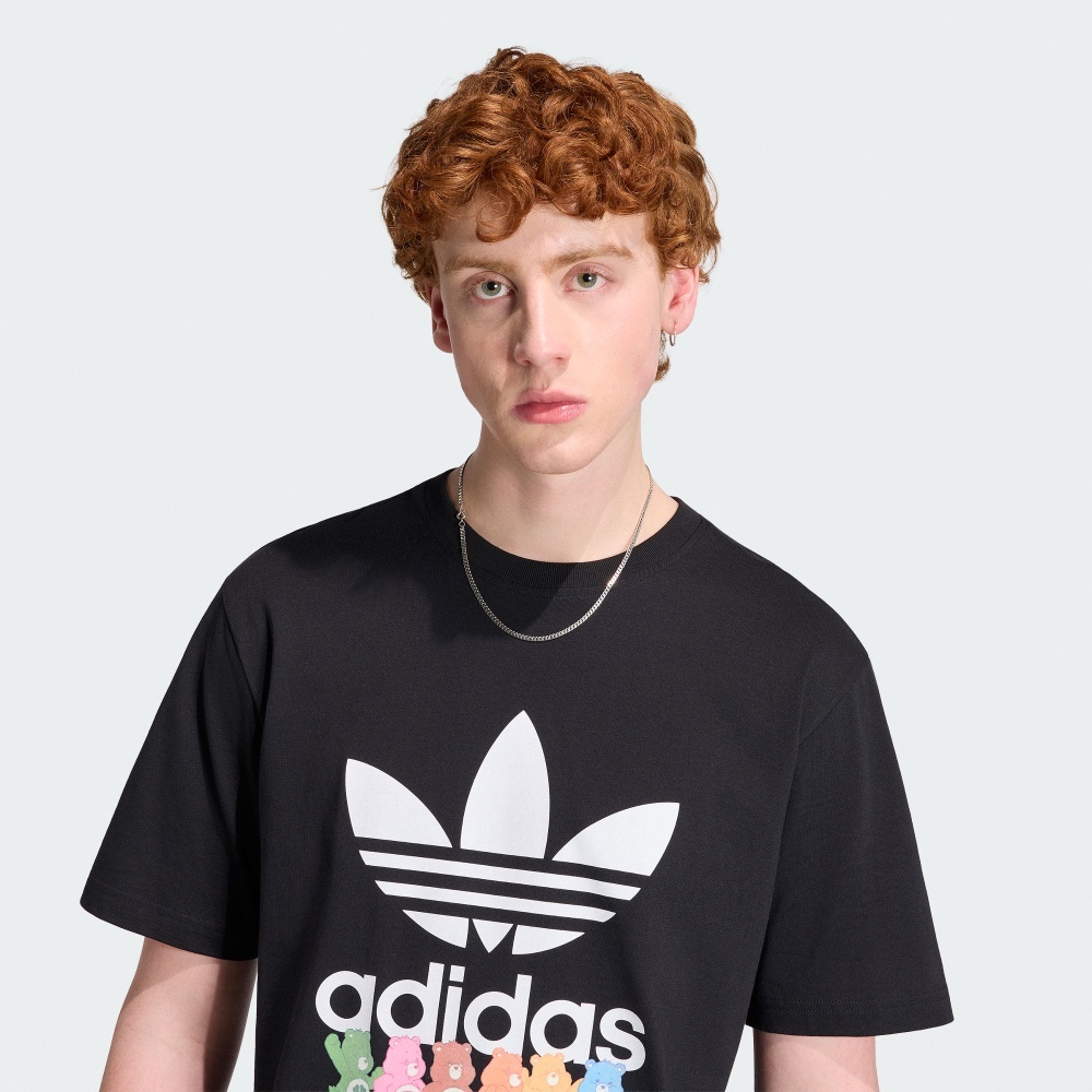 男女款 ADIDAS X CARE BEARS TEE 黑色 彩虹熊 聯名款 三葉草 純棉 印花 短T【KS4290】ADLP