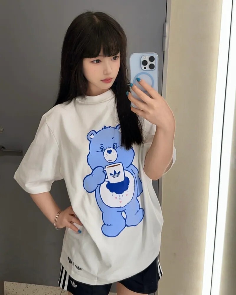 男女款 ADIDAS X CARE BEARS TEE 白色 彩虹熊 聯名款 三葉草 寬鬆 純棉 印花 短T【IA4538】ADLP