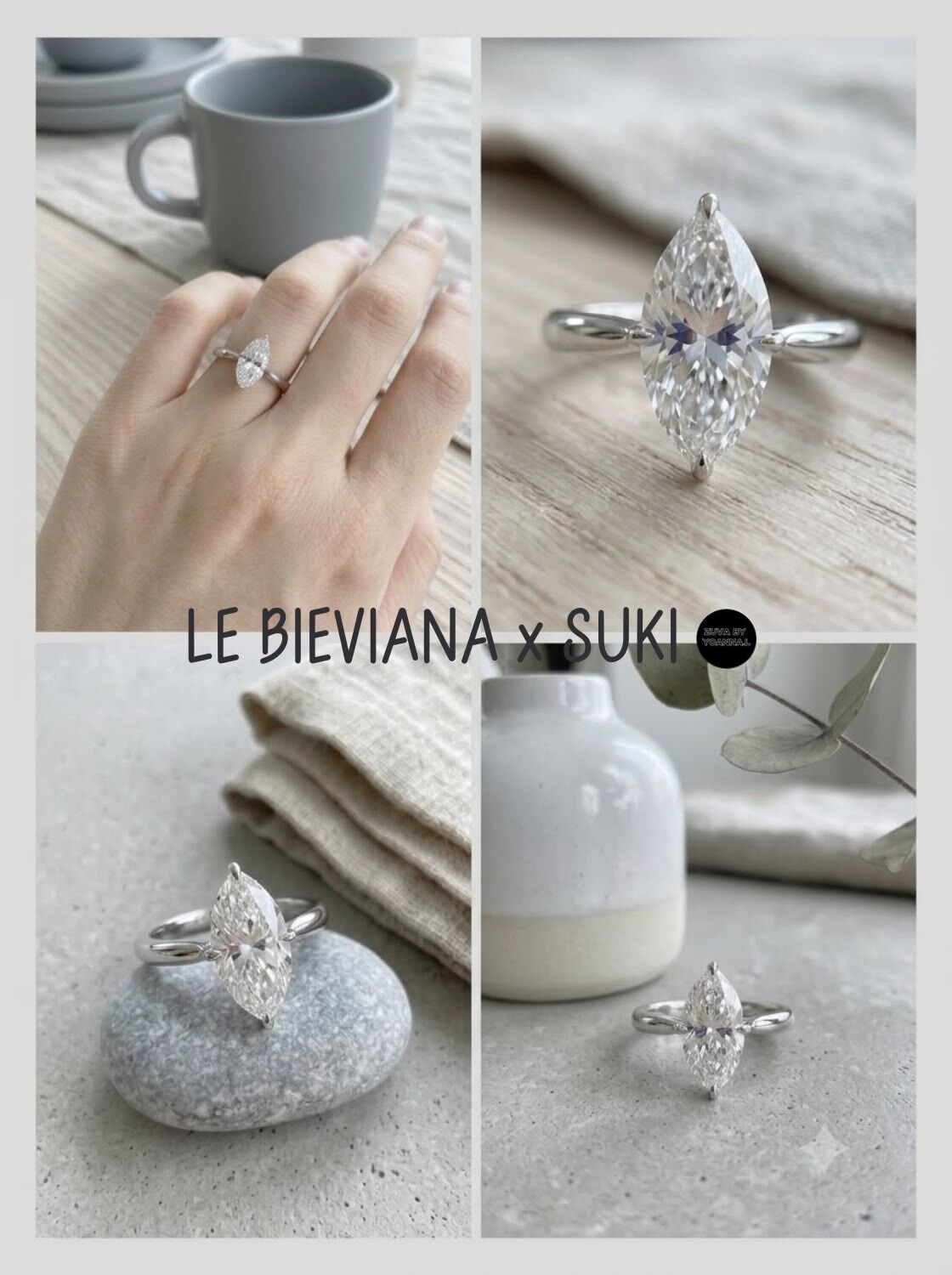 （開口介)925 銀 2 卡馬眼戒指T406 🔸日本品牌LE BIEVIANA X SUKI GRA 認證 D grade (7-10日寄出)