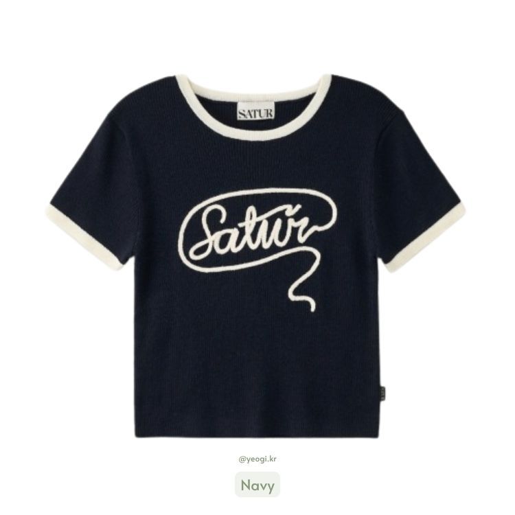 Satur｜SA262WKT05 (W) Rope Logo Ringer Half Knit [3 colors] S290