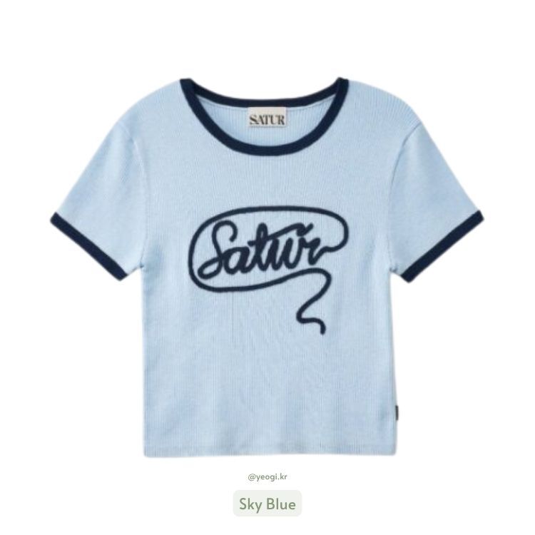 Satur｜SA262WKT05 (W) Rope Logo Ringer Half Knit [3 colors] S290