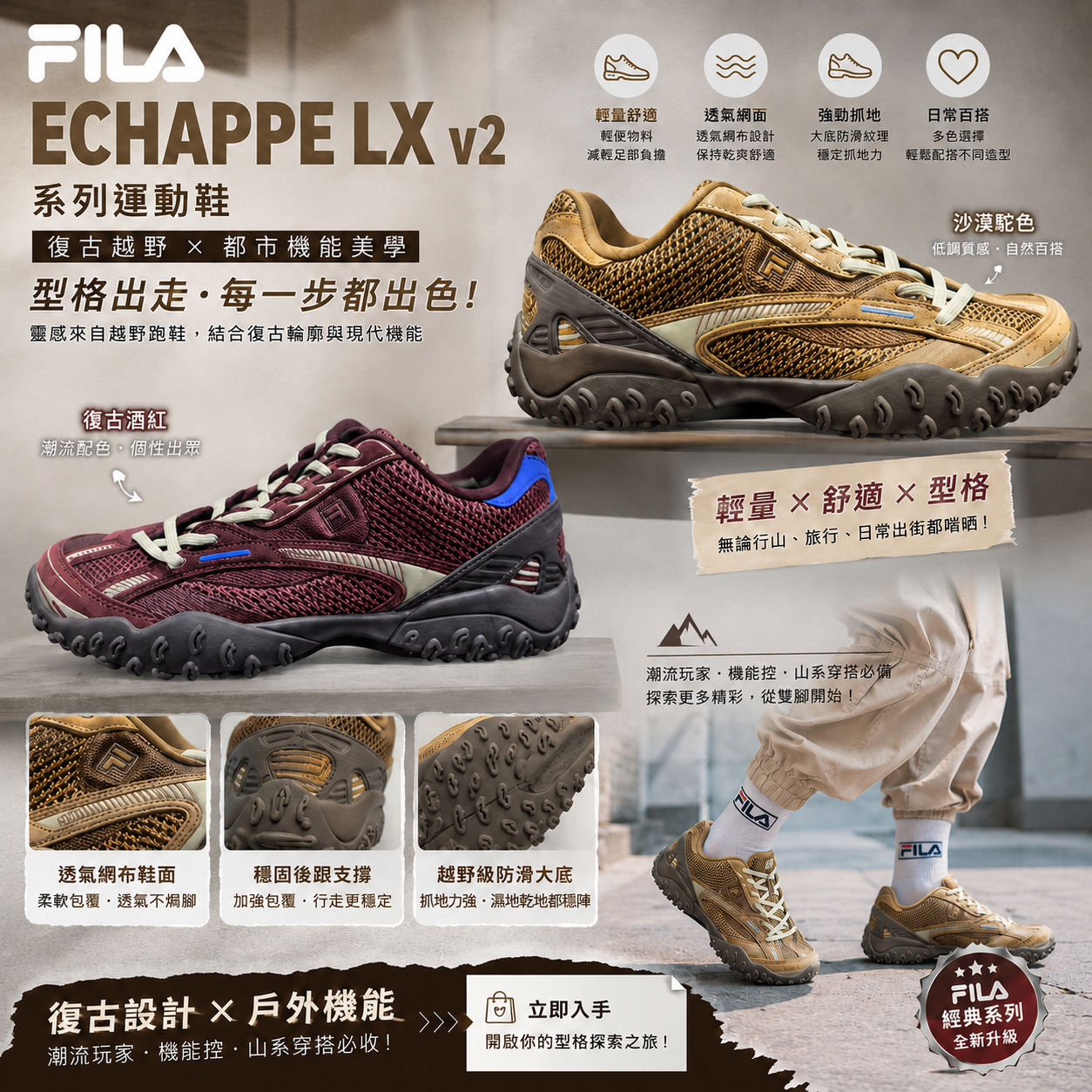 【預購】FILA WKR071601 Echappe LX v2 系列運動鞋