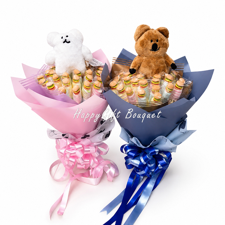 矮袋鼠漢堡棉花糖花束