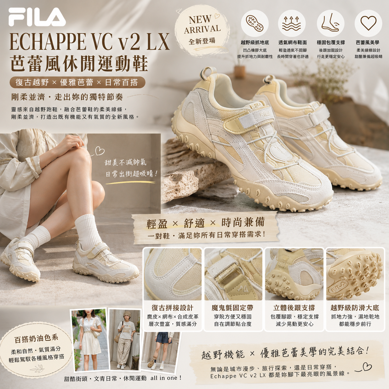 【預購】FILA WKR071602 Echappe VC v2 LX 芭蕾風休閒運動鞋