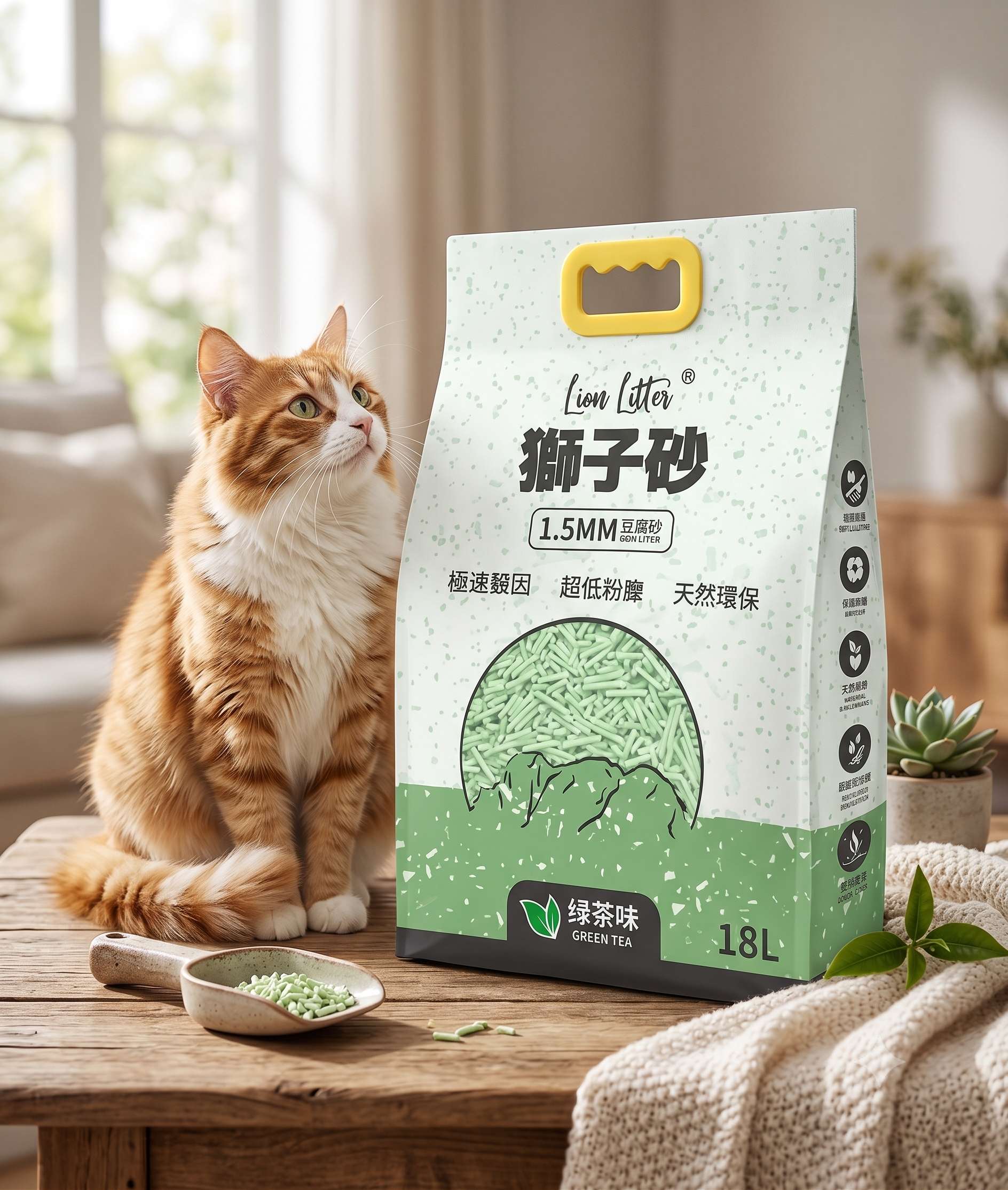 獅子砂 豆腐貓砂18L x 12包【定期購 - 6個月】
