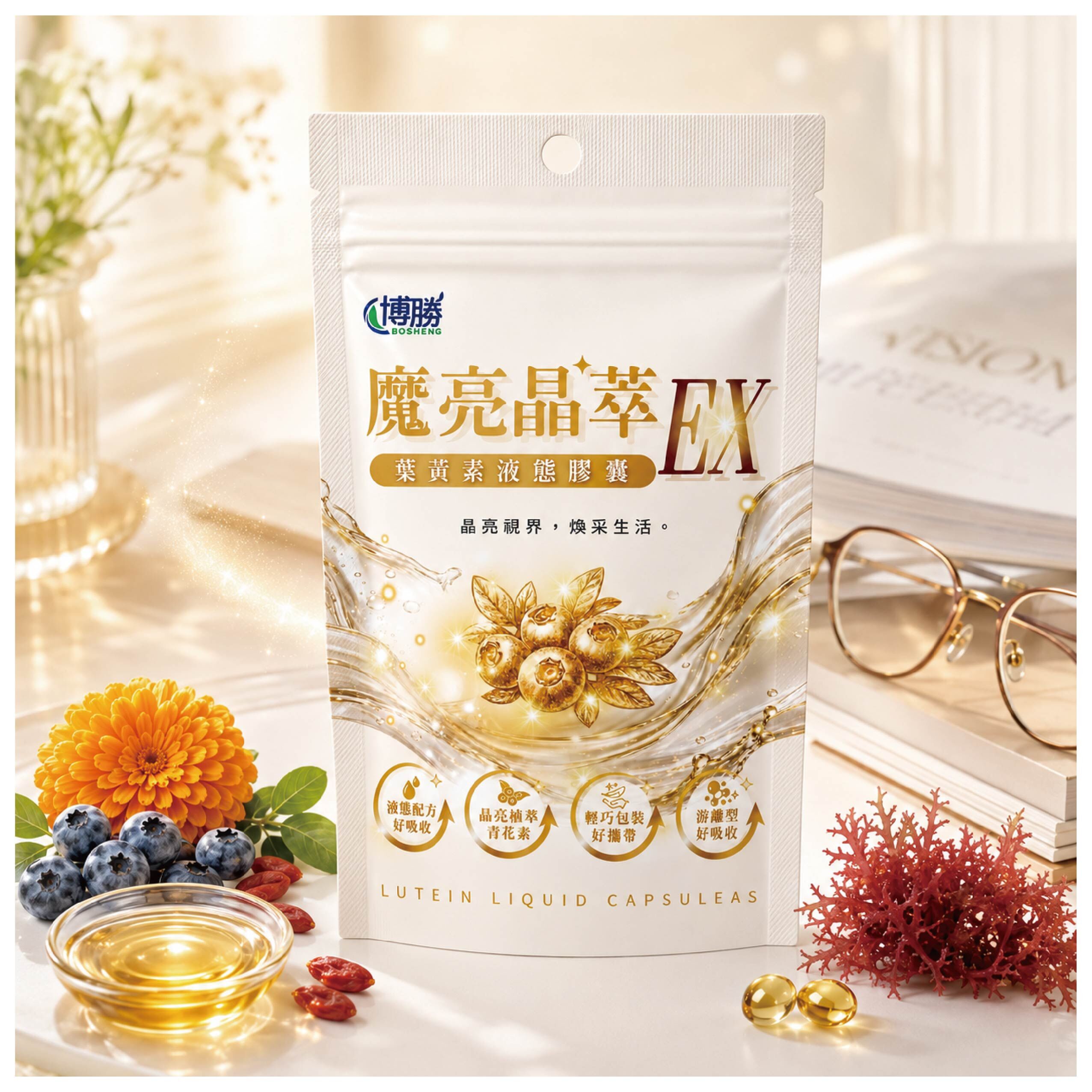 【全館免運】博勝魔亮晶萃 葉黃素液態膠囊【多件優惠：買一送一/超值3入】